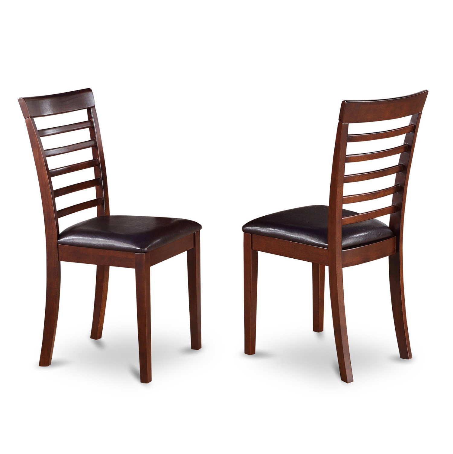 East West Furniture DUML7-MAH-LC 7-Piece Mahogany Dining Set with 36x60 Inch Rectangle Table & 6 Faux Leather Chairs - Perfect for Family Dinners, Entertaining Guests, and Modern Dining Rooms