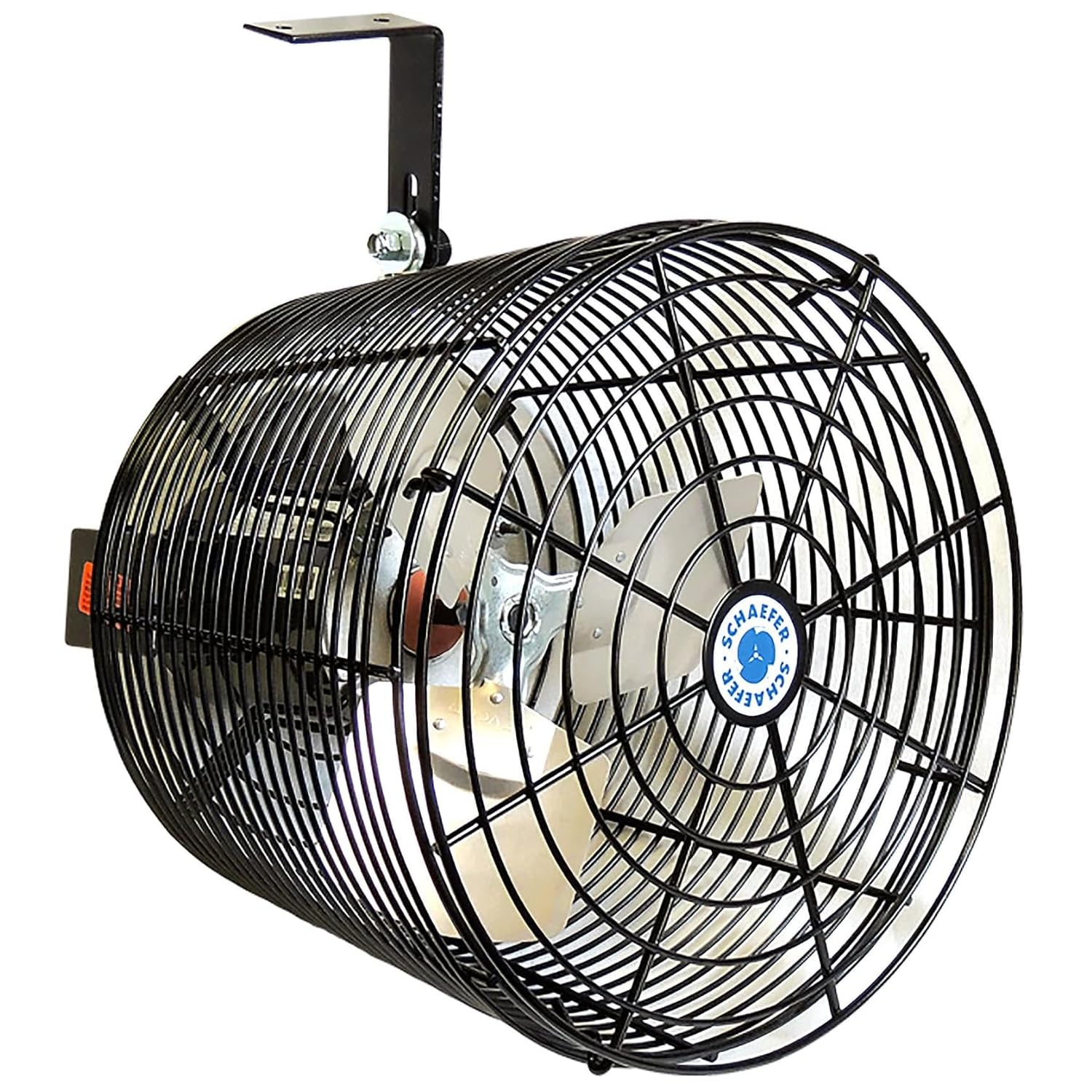 Schaefer VK12-B VersaKool High Power Air Circulator Fan - 1470 CFM Ceiling/Wall Mount Greenhouse Fan with Aluminum Blades, 1/10 HP Energy Efficient Commercial Fan for Patio, Garage, Workshop & Industrial Use - Perfect for Cooling, Ventilation and Air Circulation in Large Spaces (Black)