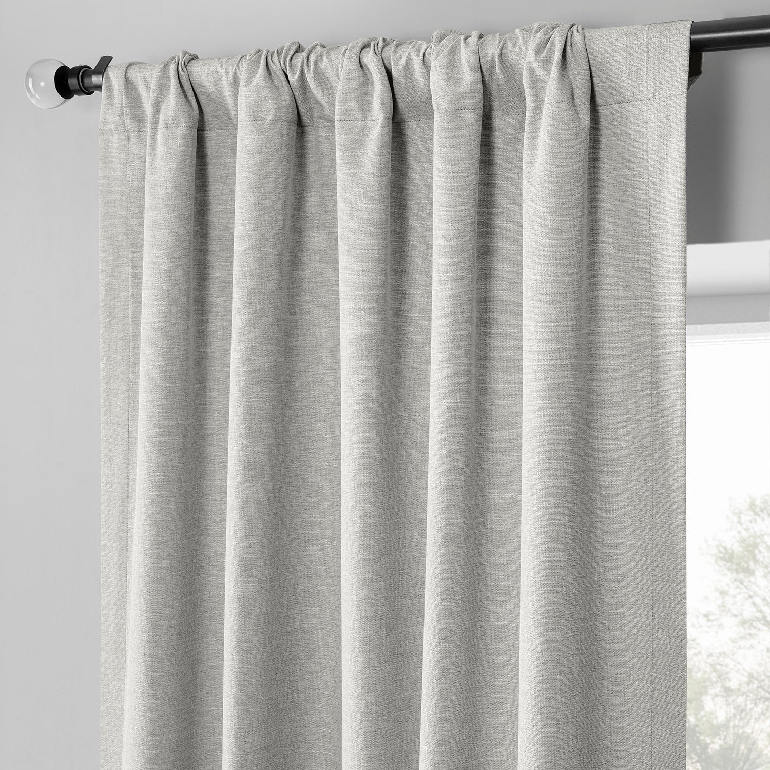 Farmhouse Style Boho Chic Faux Linen Blackout Curtains - Set of 2 Panels for Living Room, Bedroom & Nursery | Noise Reducing & Light Blocking Window Treatments