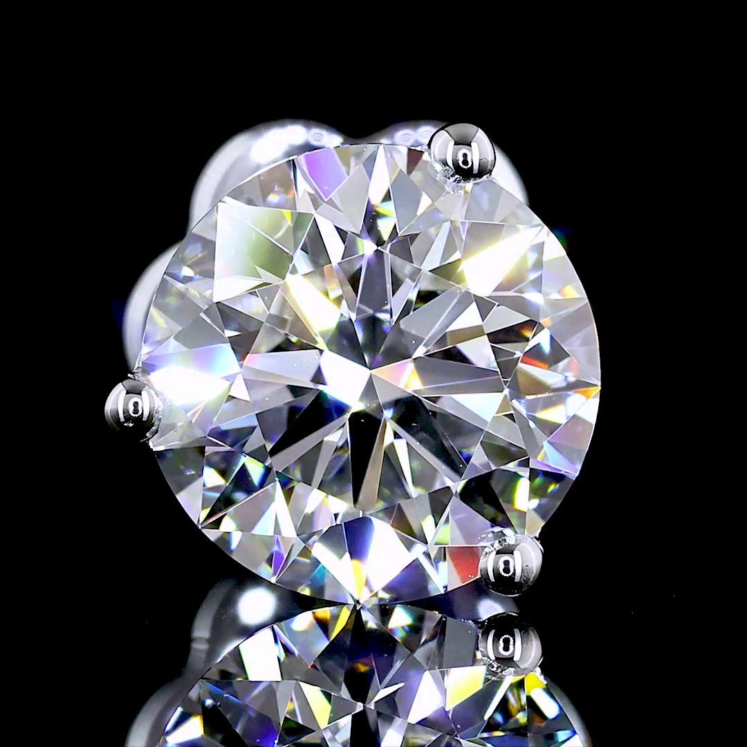 2.47 Carat Lab Grown Round Diamond E VS2 14K White Gold Martini Stud Earrings for Women - Perfect for Weddings, Anniversaries & Special Occasions