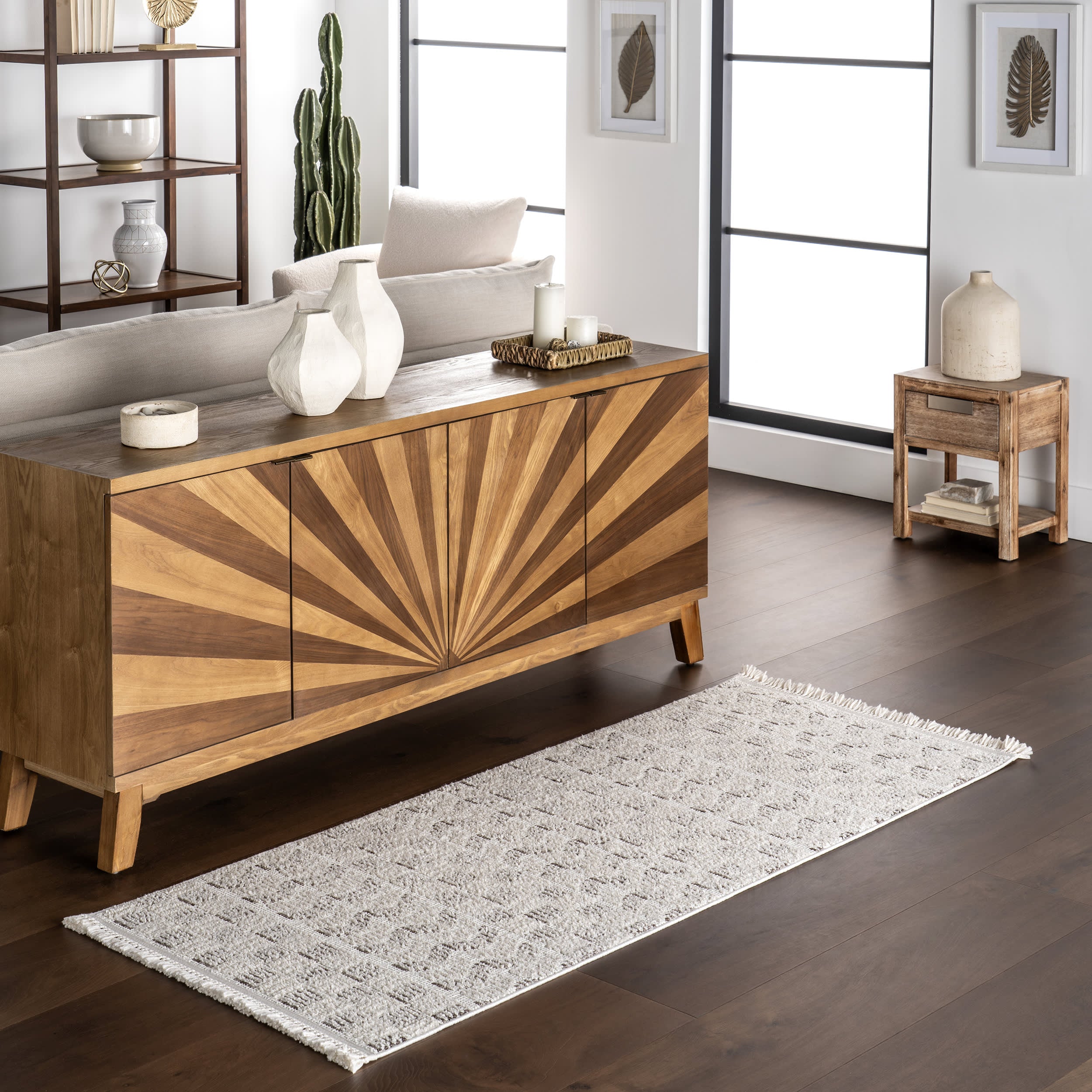 Stylish Aliyah Geometric Area Rug in Ivory - Perfect for Living Room, Bedroom & Home Decor