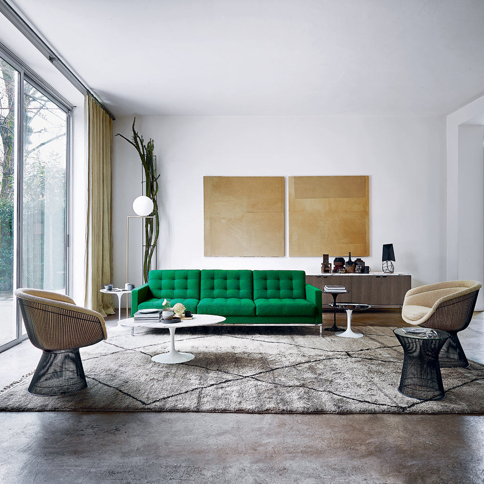 Eero Saarinen Tulip Low Table - Mid-Century Modern Coffee Table for Living Room, Lounge & Office - White Marble Top & Aluminum Base