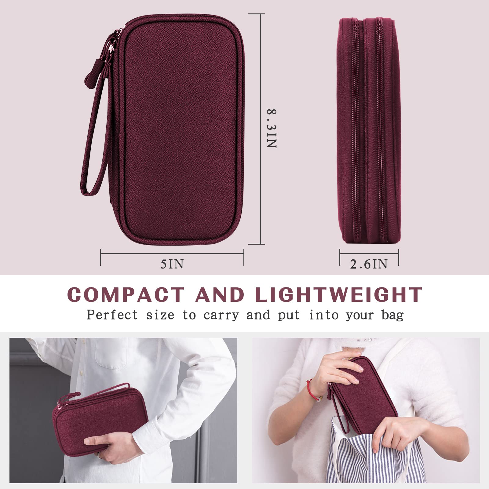 FYY Travel Cable Organizer Bag - Waterproof Double Layer Storage for Charger, Phone, Earphone - Perfect for Travel & Daily Use