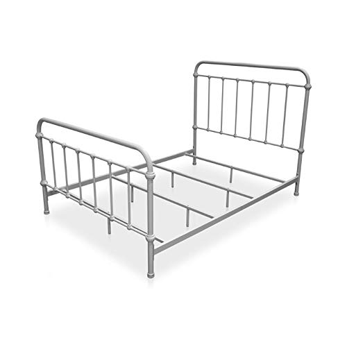 Furniture of America Celinda Vintage White Metal Full Spindle Bed Frame - Elegant Vintage Style Bedroom Furniture for Master Bedroom, Guest Room & Home Decor