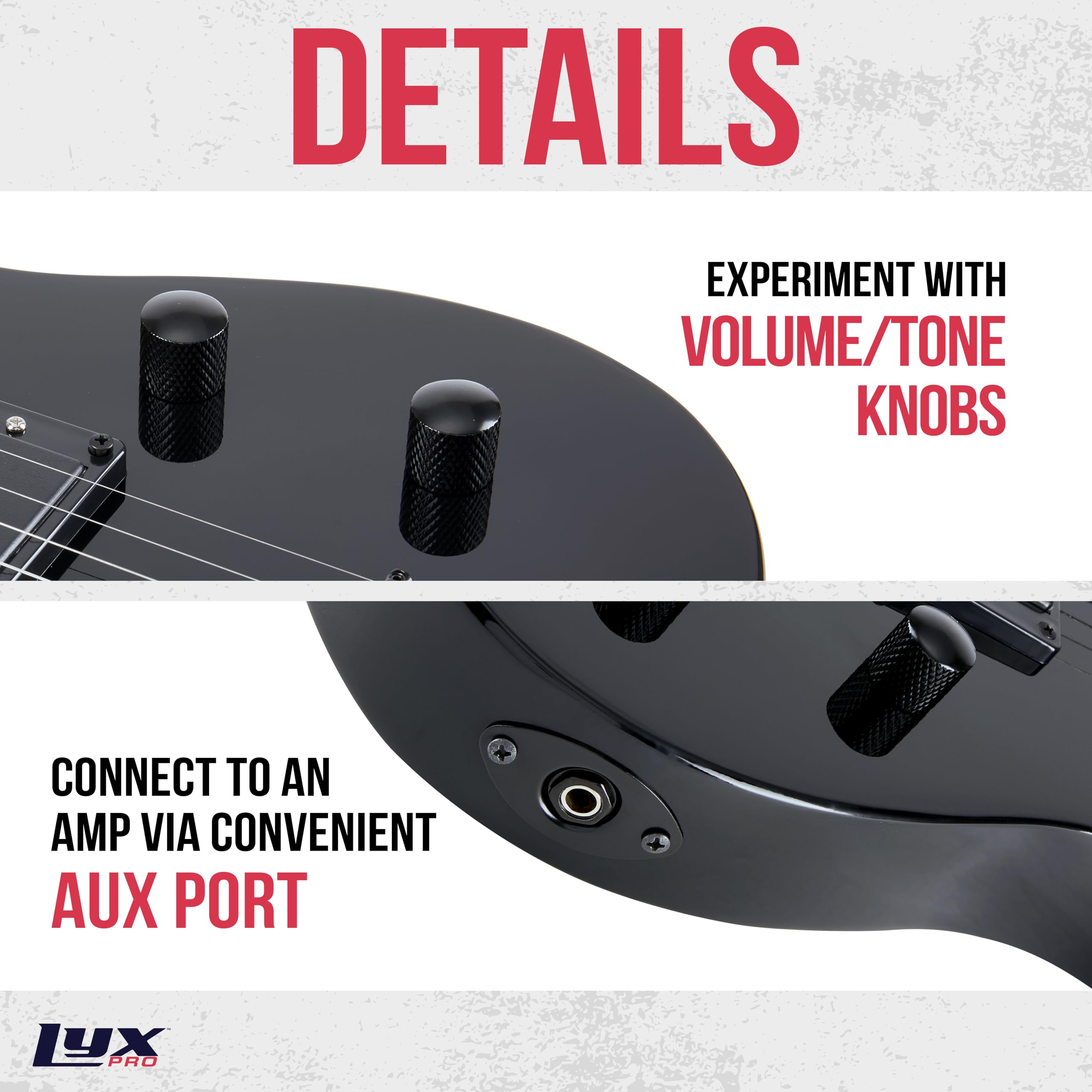 LyxPro 30 Inch 3/4 Size Electric Guitar Starter Kit for Kids & Beginners - Includes Amp, 6 Strings, 2 Picks, Shoulder Strap, Digital Tuner, Cable & Gig Bag (Black) - Perfect for Learning, Practice & Home Performances