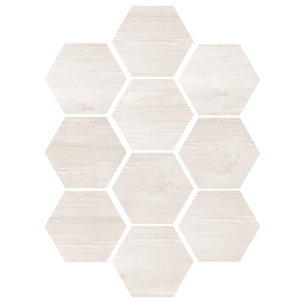 10 Pcs Hexagon Non-Slip Vinyl Floor Stickers - Peel and Stick Self-Adhesive Wallpaper for Home Decor, Living Room, Kitchen, Bathroom - 7.9x9.1 Inch - Perfect for DIY Home Improvement, Kids Play Area & Pet-Friendly Spaces