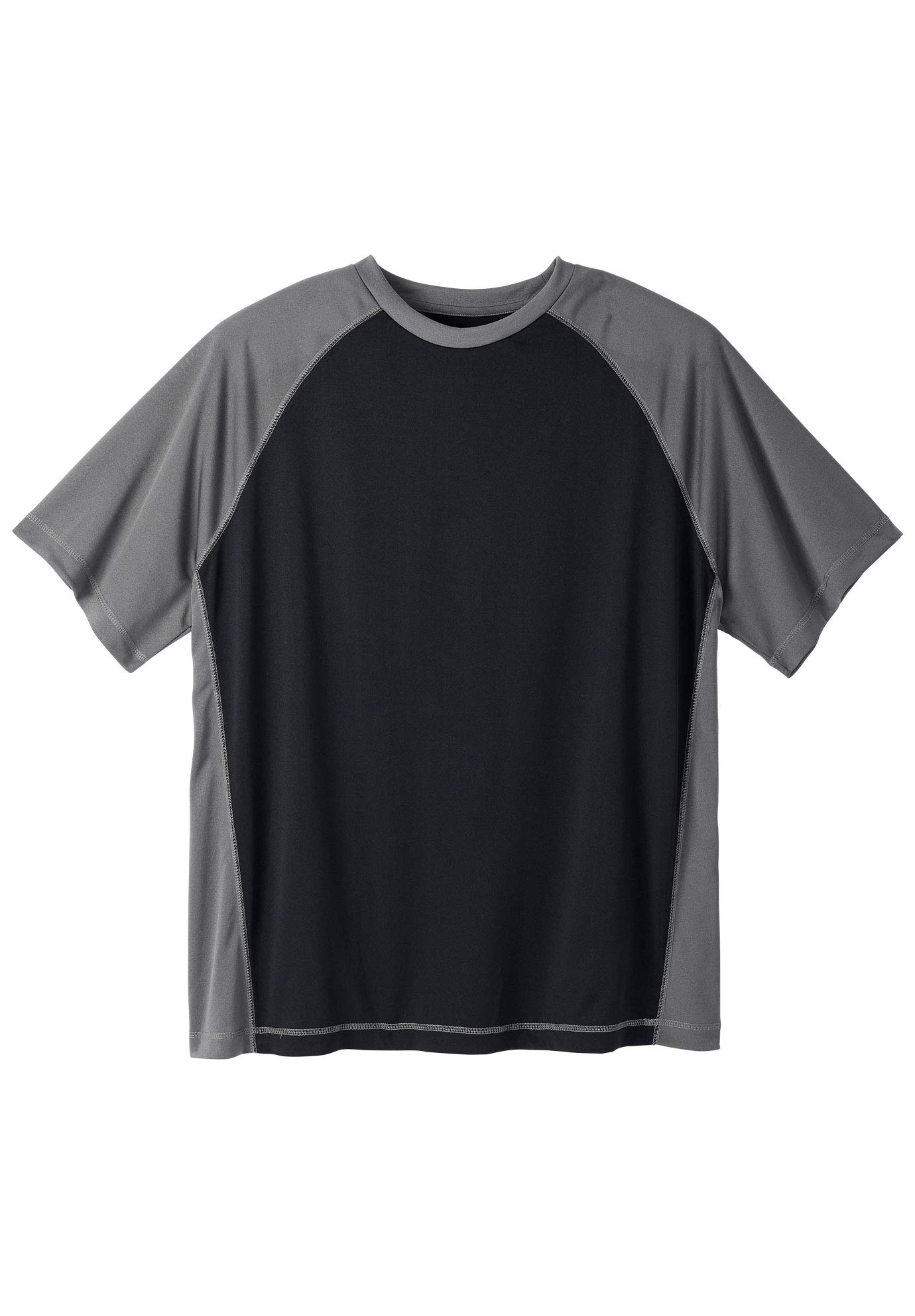 KingSize Men's Big & Tall Raglan Sleeve Swim Shirt Rash Guard UPF 50+ Sun Protection - Quick Dry UV Shirt for Swimming, Surfing & Beach Activities