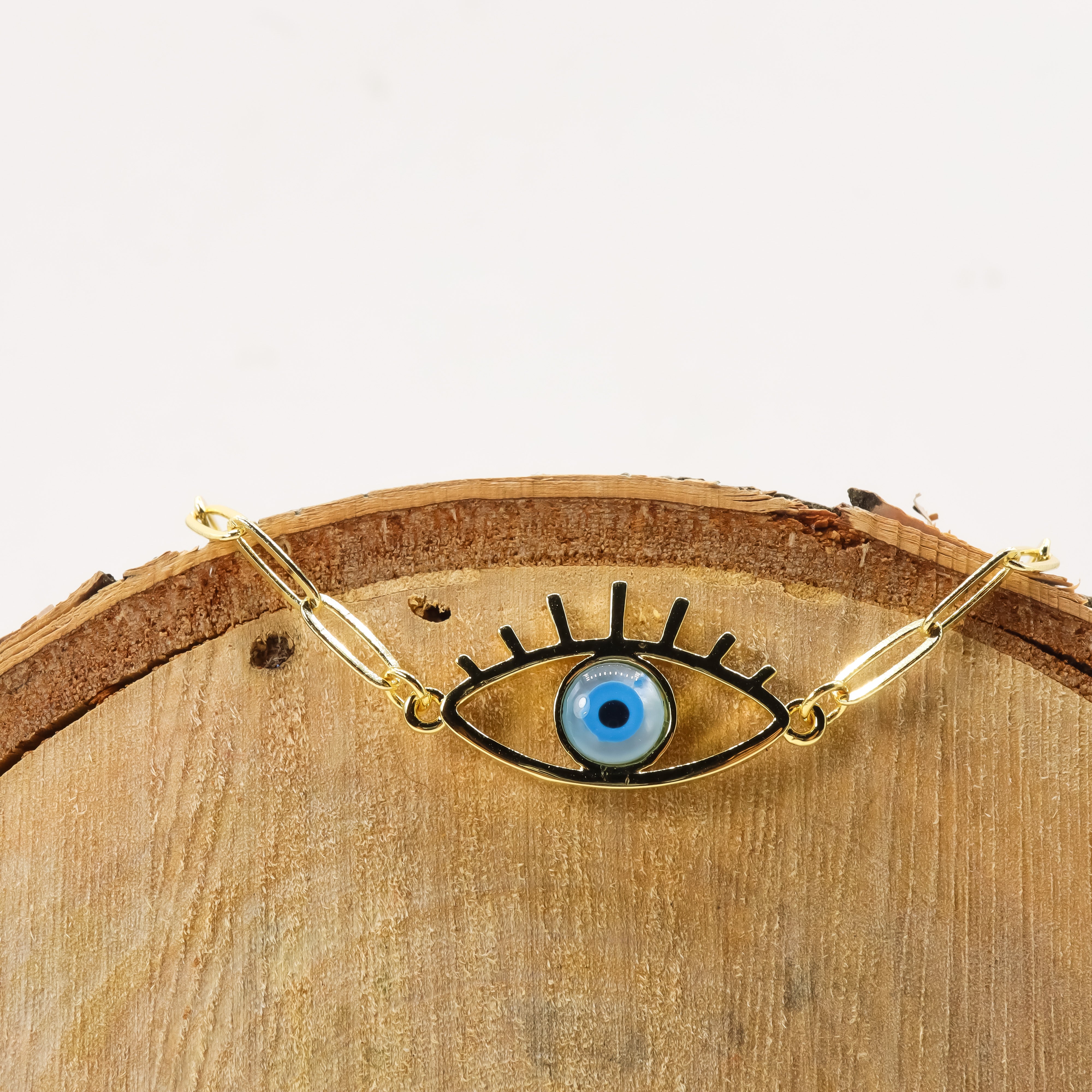 18K Gold Plated Evil Eye Chain Bracelet for Women - Protection Jewelry for Good Luck & Positive Energy - Perfect for Everyday Wear, Gifts & Spiritual Healing