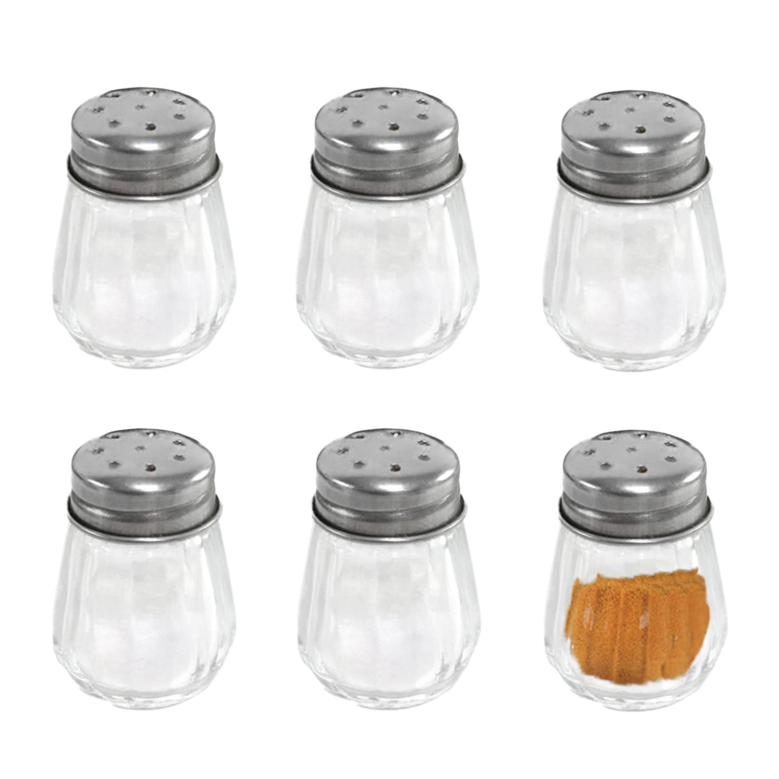 6-Piece Clear Glass Spice Jars with Shaker Lids - Airtight Empty Spice Bottles for Kitchen Seasoning Storage - Perfect for Organizing Salt, Pepper, Herbs & Dry Spices - Ideal for Home Cooking, Baking & Pantry Organization