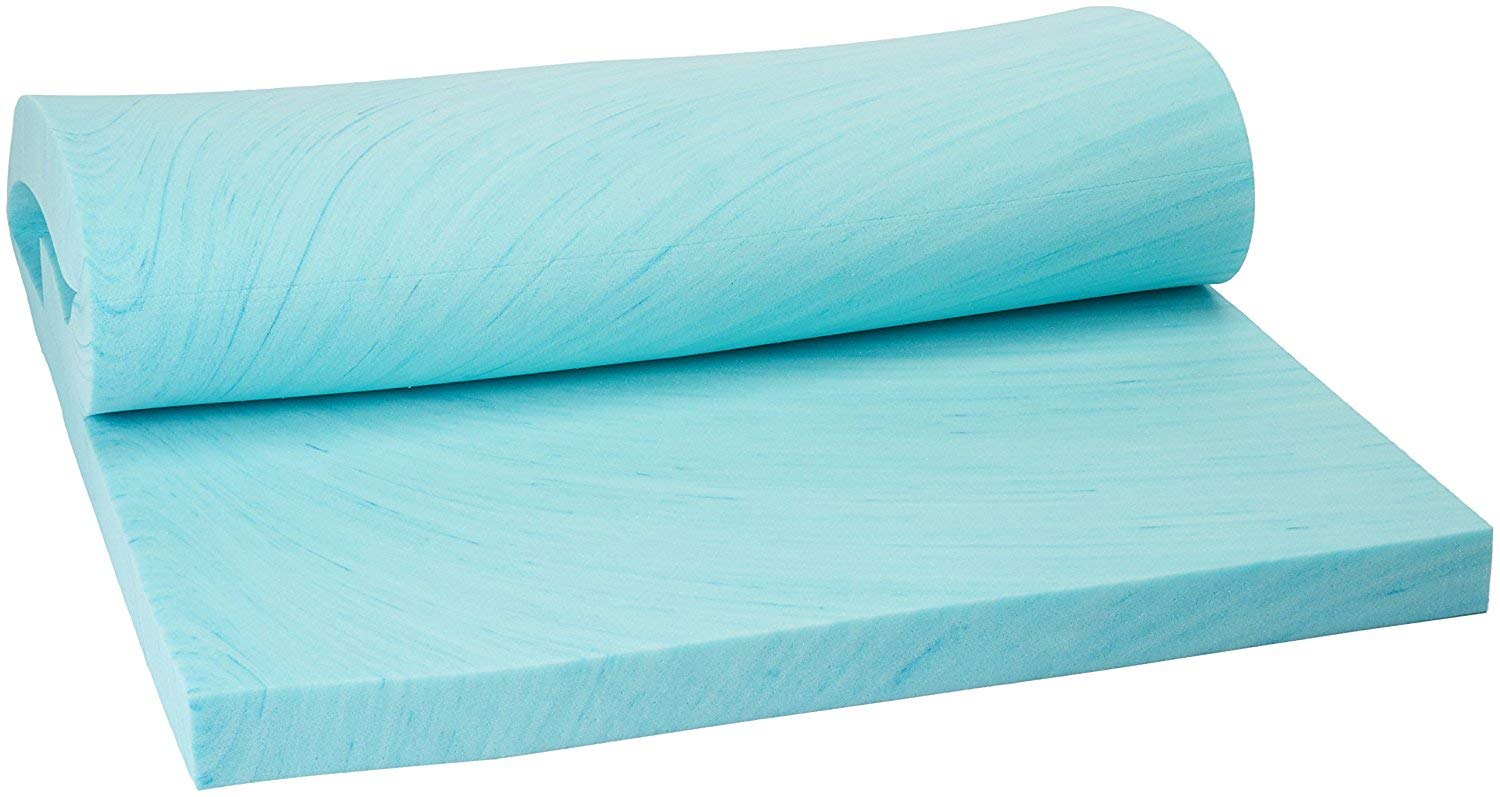 Queen Size 3 Inch Thick Cooling Gel Memory Foam Mattress Topper - Premium Visco Elastic Support for Pressure Relief - Made in USA - Perfect for Hot Sleepers & Back Pain Relief