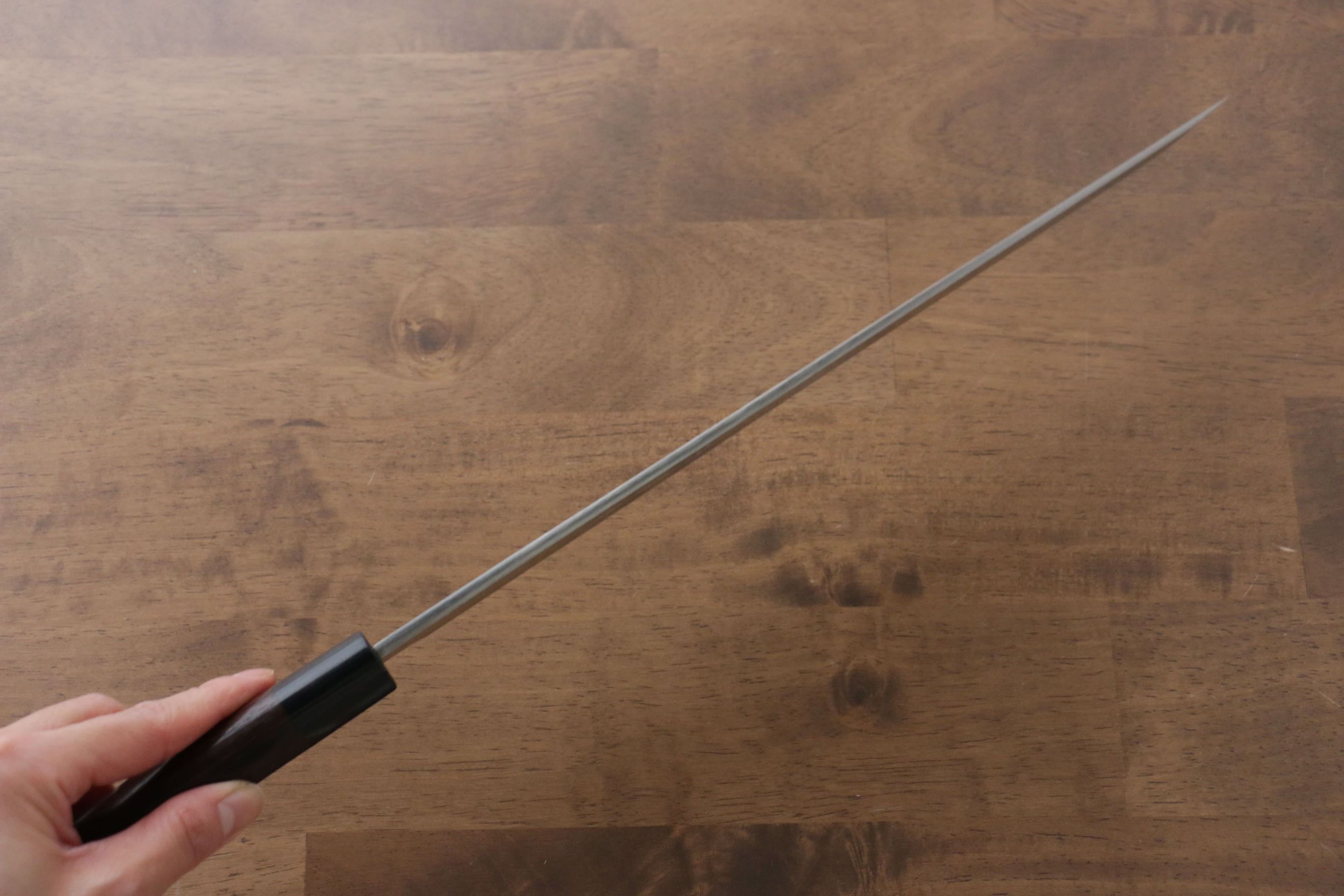 Premium Jikko Silver Steel No.3 Sakimaru Yanagiba 300mm Japanese Sushi Knife with Ebony Handle - Perfect for Sushi Chefs & Professional Japanese Cuisine Preparation
