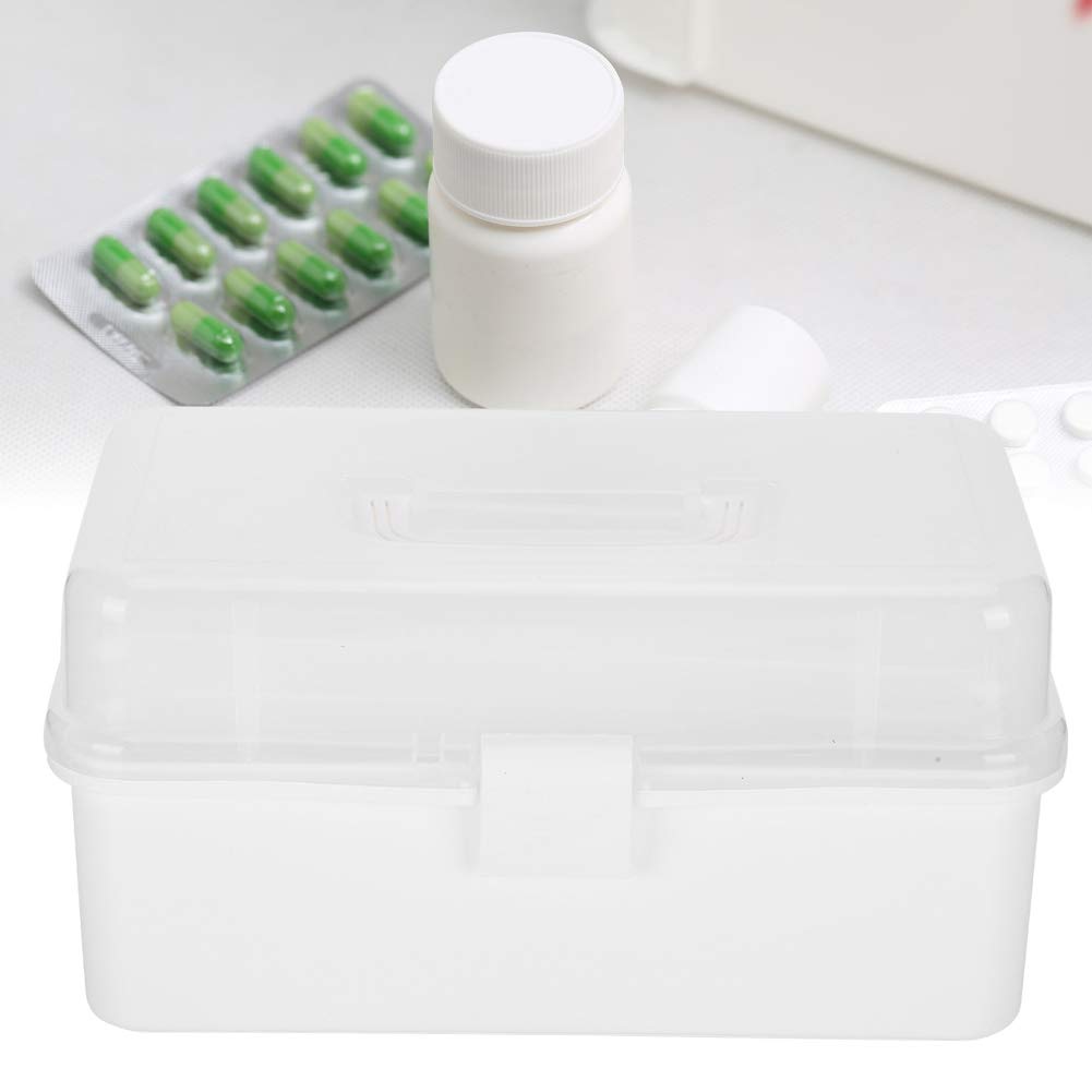 Portable Medicine Organizer Box - Large Family First Aid Kit for Home, Travel & Emergency Use - Child-Safe Medicine Storage Case with Compartments (Ideal for Parents, Camping & Daily Healthcare)