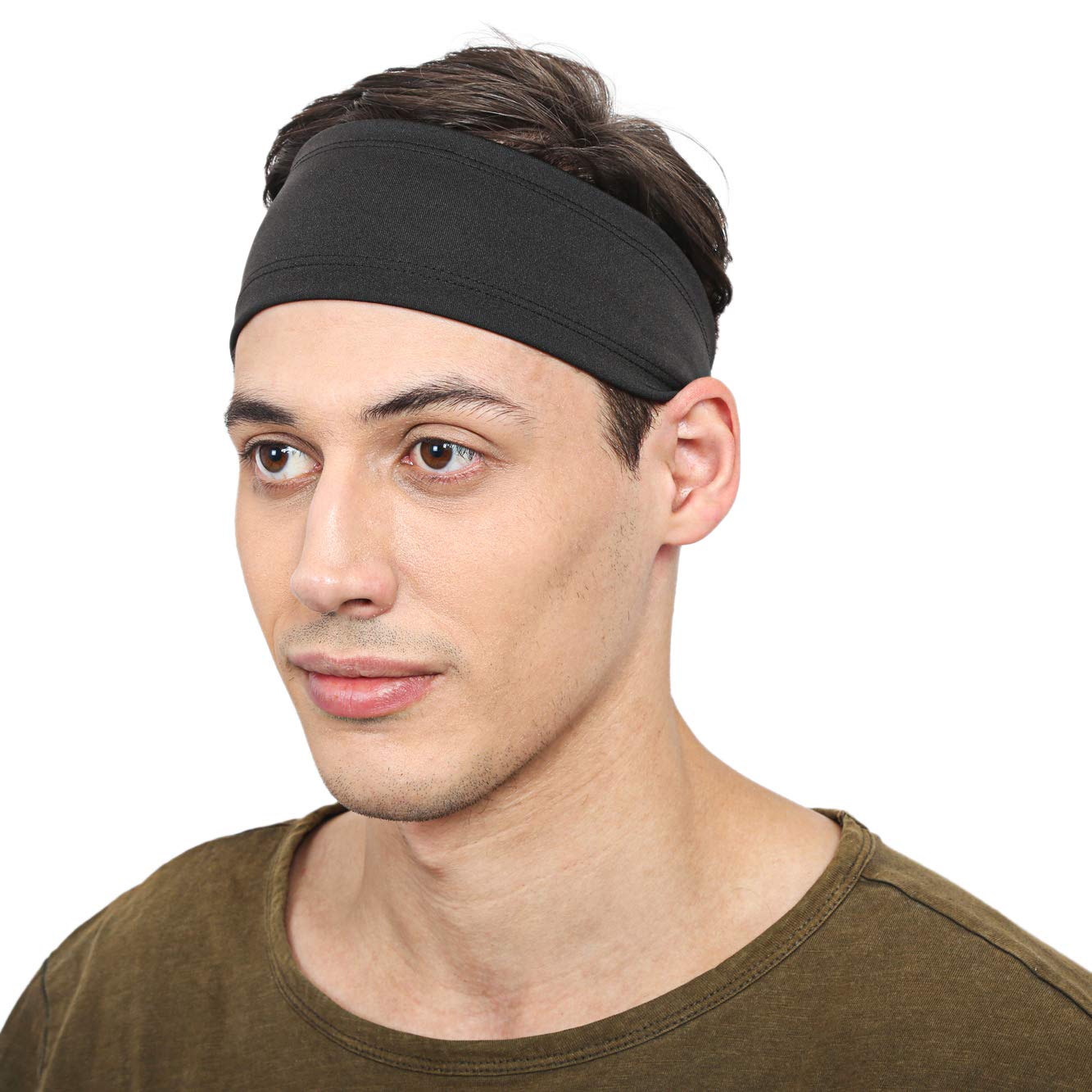 BISMAADH Men's Headband - Moisture Wicking Sports Headband for Running, Workout, Yoga, Football, Cricket - Breathable & Stretchable Athletic Sweatband for Men - Perfect for Gym, Outdoor Sports & Active Lifestyle (Pack of 1)