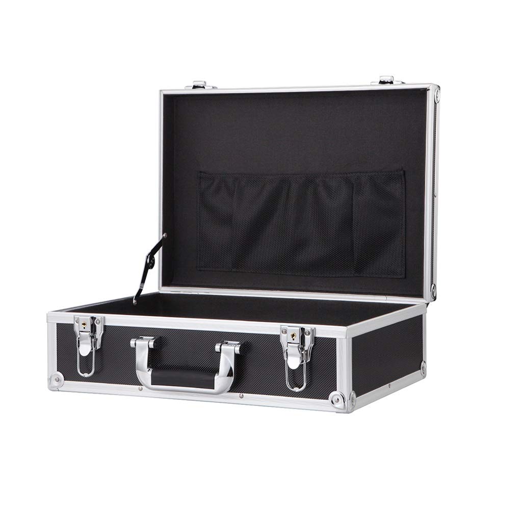 Secure Combination Lock Box - Portable Aluminum Document & Cash Storage for Travel, Passports, Mobile Files - Black | Home, Office & Travel Security Solution