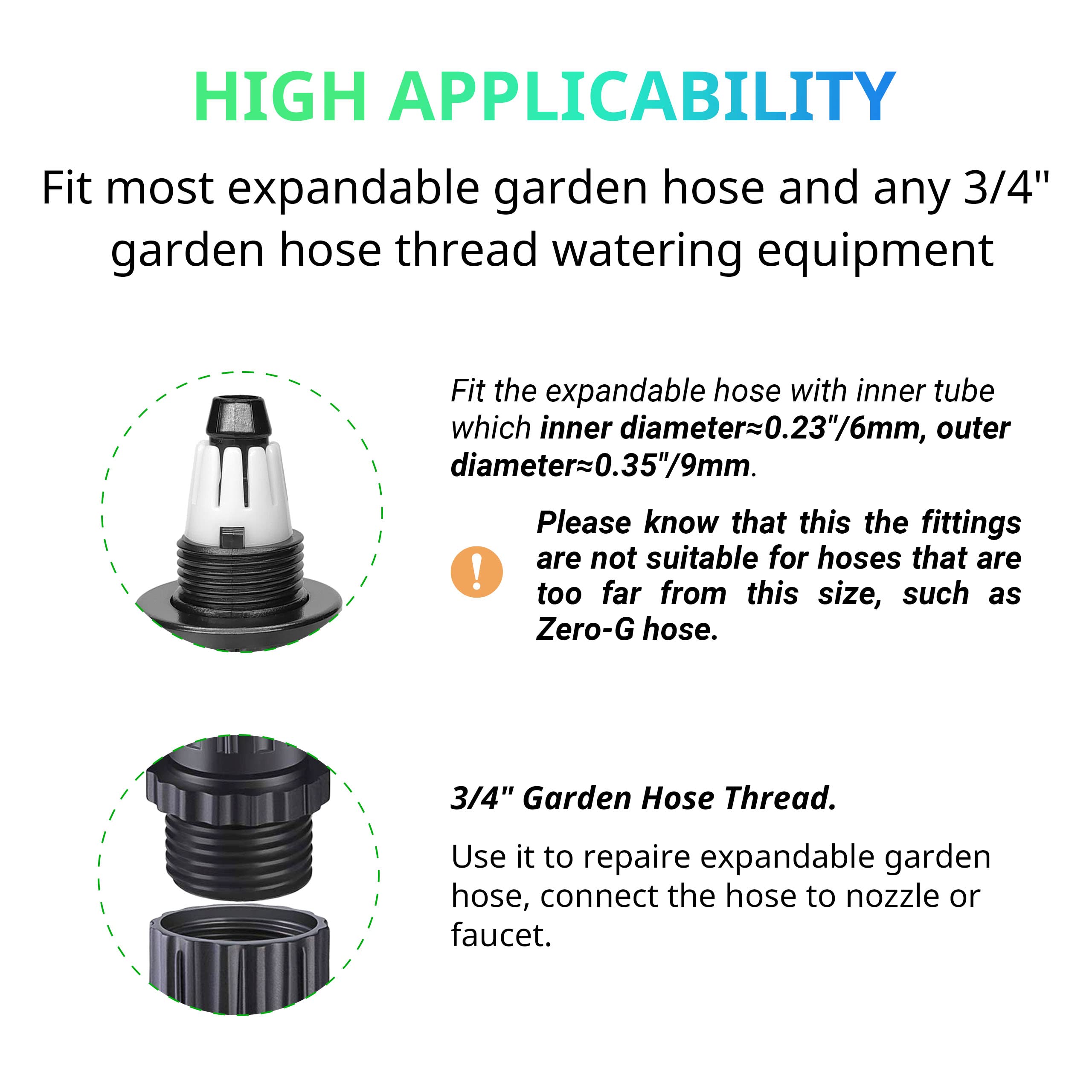 Expandable Garden Hose Repair Kit 4-Pack for Outdoor Watering