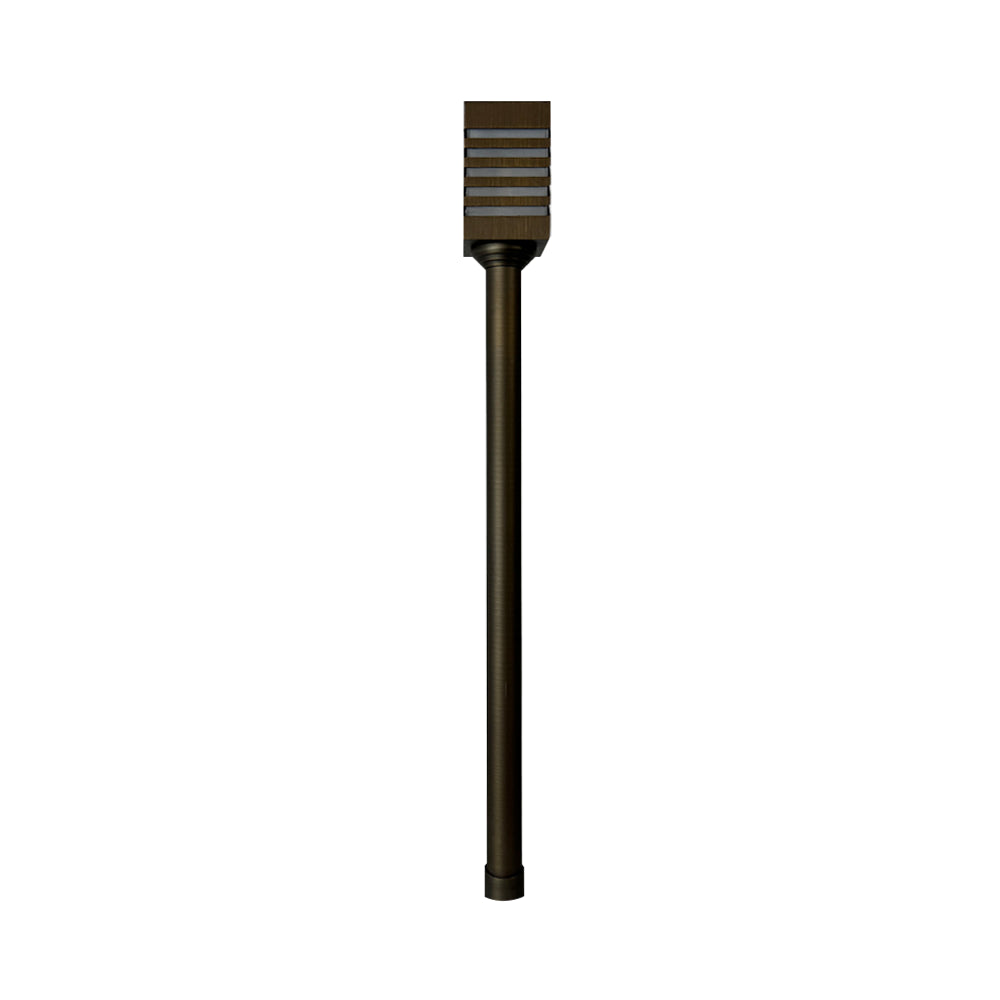 PLB24 4x/8x/12x Cast Brass LED Pathway Lights - Low Voltage Outdoor Landscape Lighting Fixture with 3W 3000K Warm White Bulb - Perfect for Garden, Walkway, and Driveway Illumination