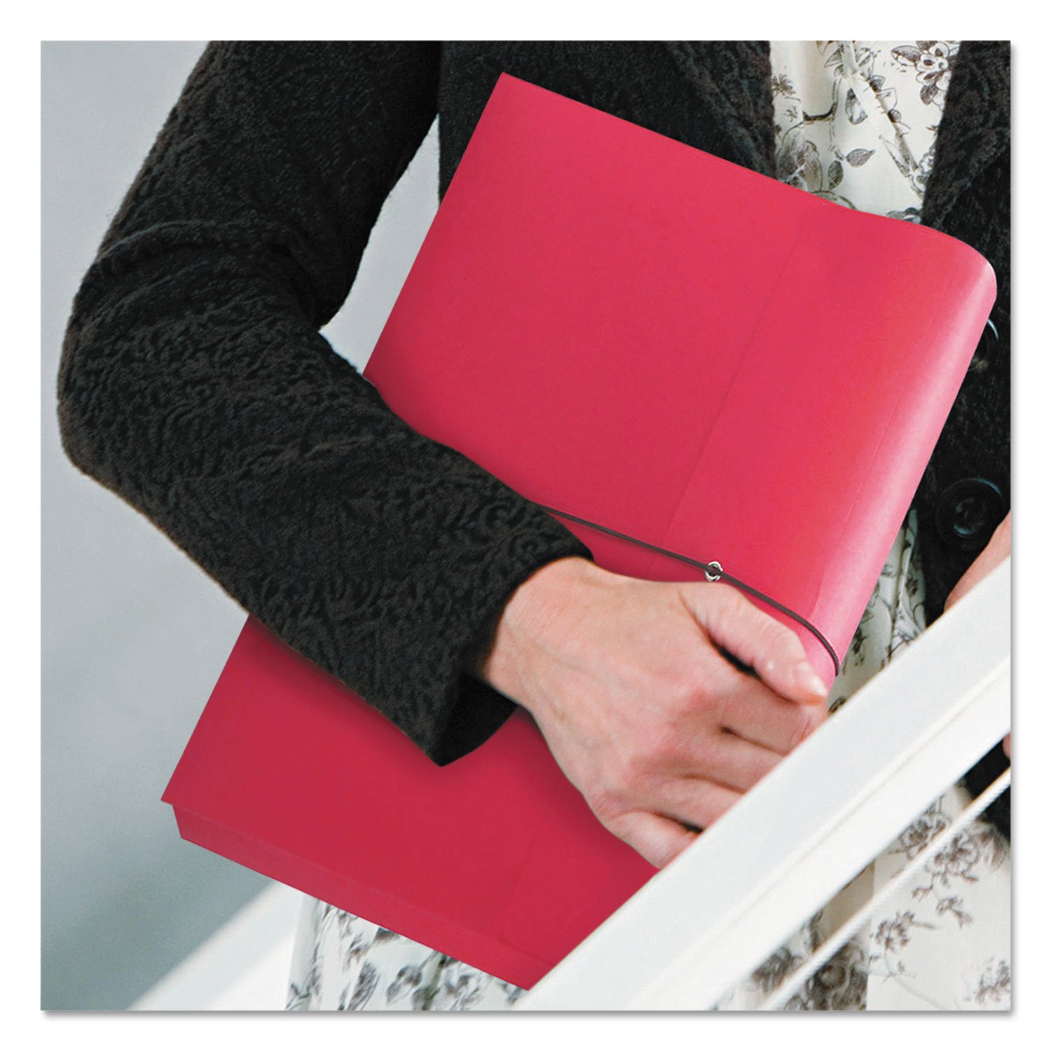 Smead 77205 2-Inch Expanding File Wallet with String Tie - Letter Size, Red (10-Pack) - Perfect for Office Organization, School Supplies & Document Storage
