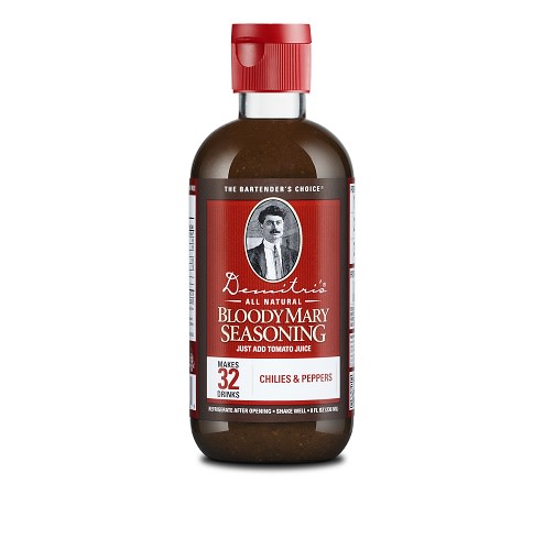Demitri's 8oz Premium Bloody Mary Seasoning Mix with Chilies & Peppers - Spicy Cocktail Mix for Brunch, Parties & Home Bars