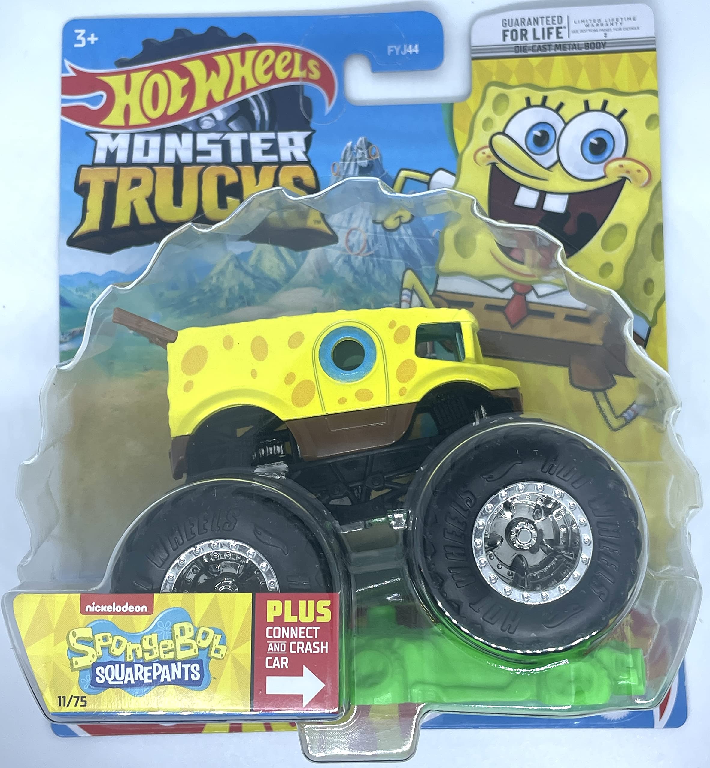 Hot Wheels 2022 Monster Trucks Spongebob Squarepants Diecast Car 11/75 - Collectible Toy for Kids & Adults - Perfect for Playtime, Display & Gifting
