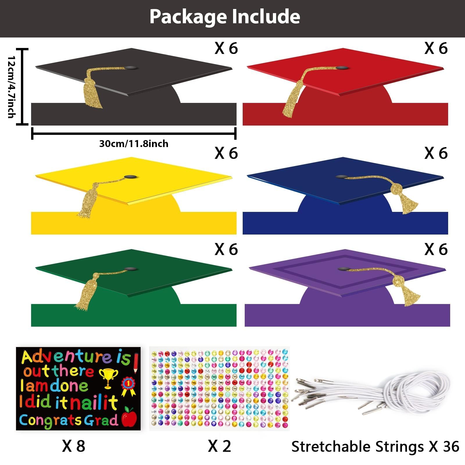 36 PCS Preschool Graduation Paper Hats & Kindergarten Grad Caps - Class of 2025 Bulk Craft Kits with Crowns & Headbands - Perfect for Classroom Parties, Graduation Favors, Games & DIY Activities