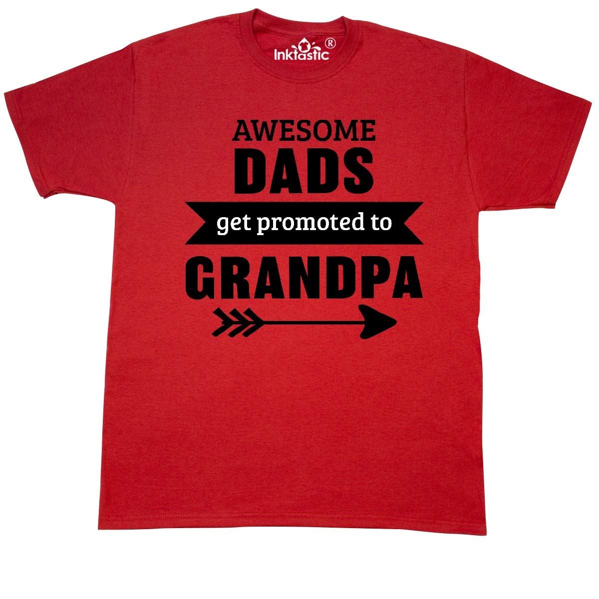 Inktastic Awesome Dads Get Promoted to Grandpa T-Shirt - Funny Family Gift for New Grandfathers, Fathers Day, Birthday & Retirement Celebrations