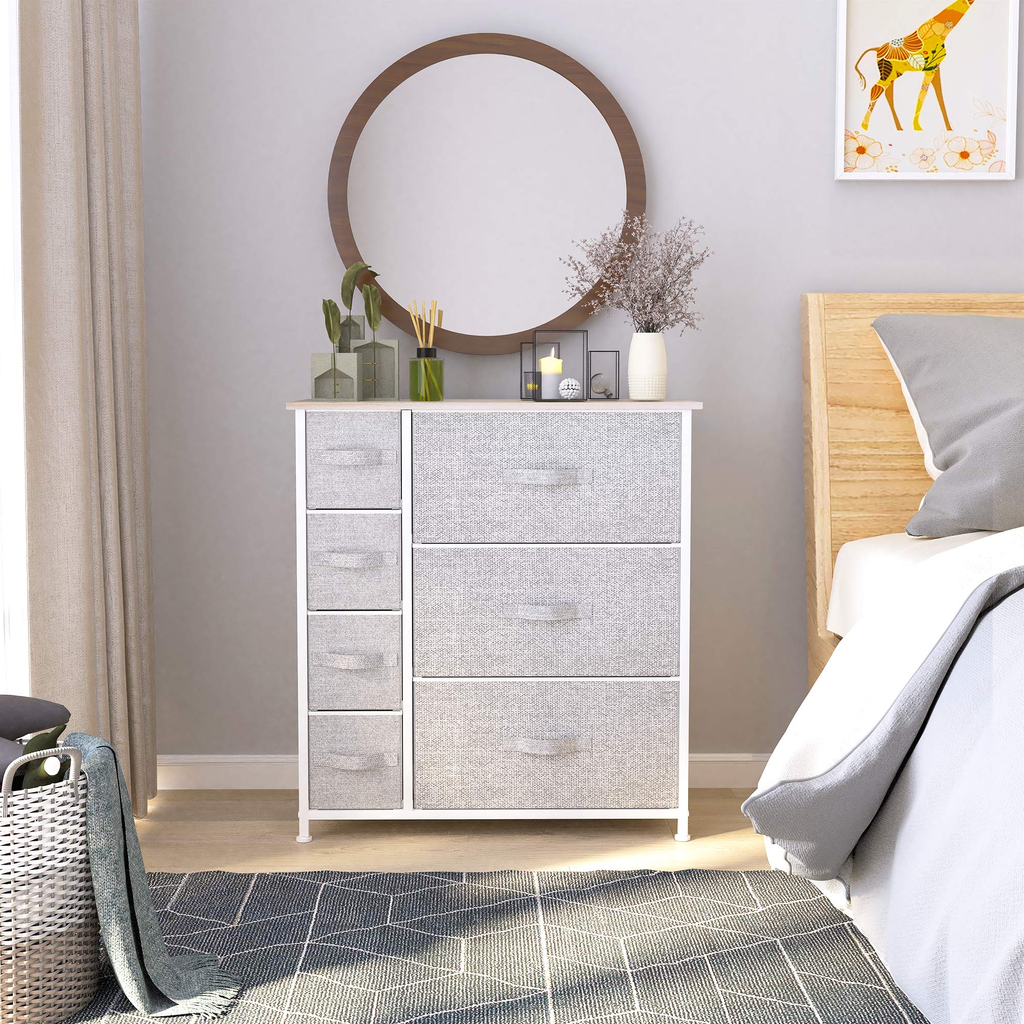 YITAHOME 7-Drawer Fabric Dresser with Sturdy Steel Frame & Wooden Top - Bedroom, Living Room, Hallway & Closet Storage Organizer - Perfect for Clothes, Toys, Blankets & Home Organization