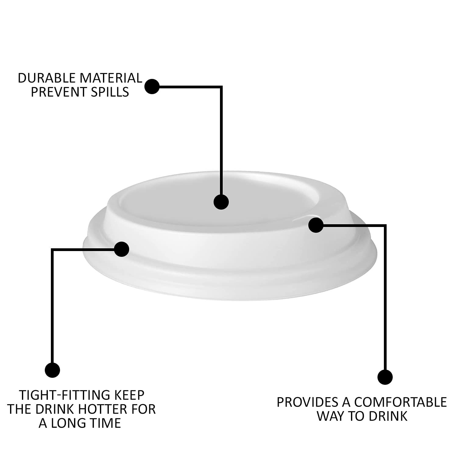 Smygoods Coffee Cup Lids - 50 Count White Dome Lids for 10/24oz Paper Cups | Perfect for Coffee Shops, Takeout & Catering Events [Cups Not Included]