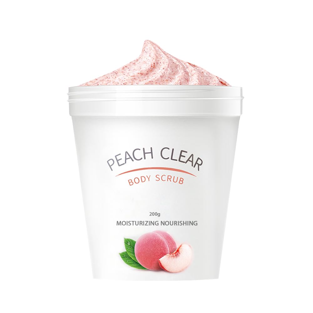 Peach Body Scrub for Spots & Large Pores - Skin Repair & Renewal with Deep Hydration - 7oz Exfoliator for Soft, Nourished Skin - Perfect for Spa Days & At-Home Skincare Routines