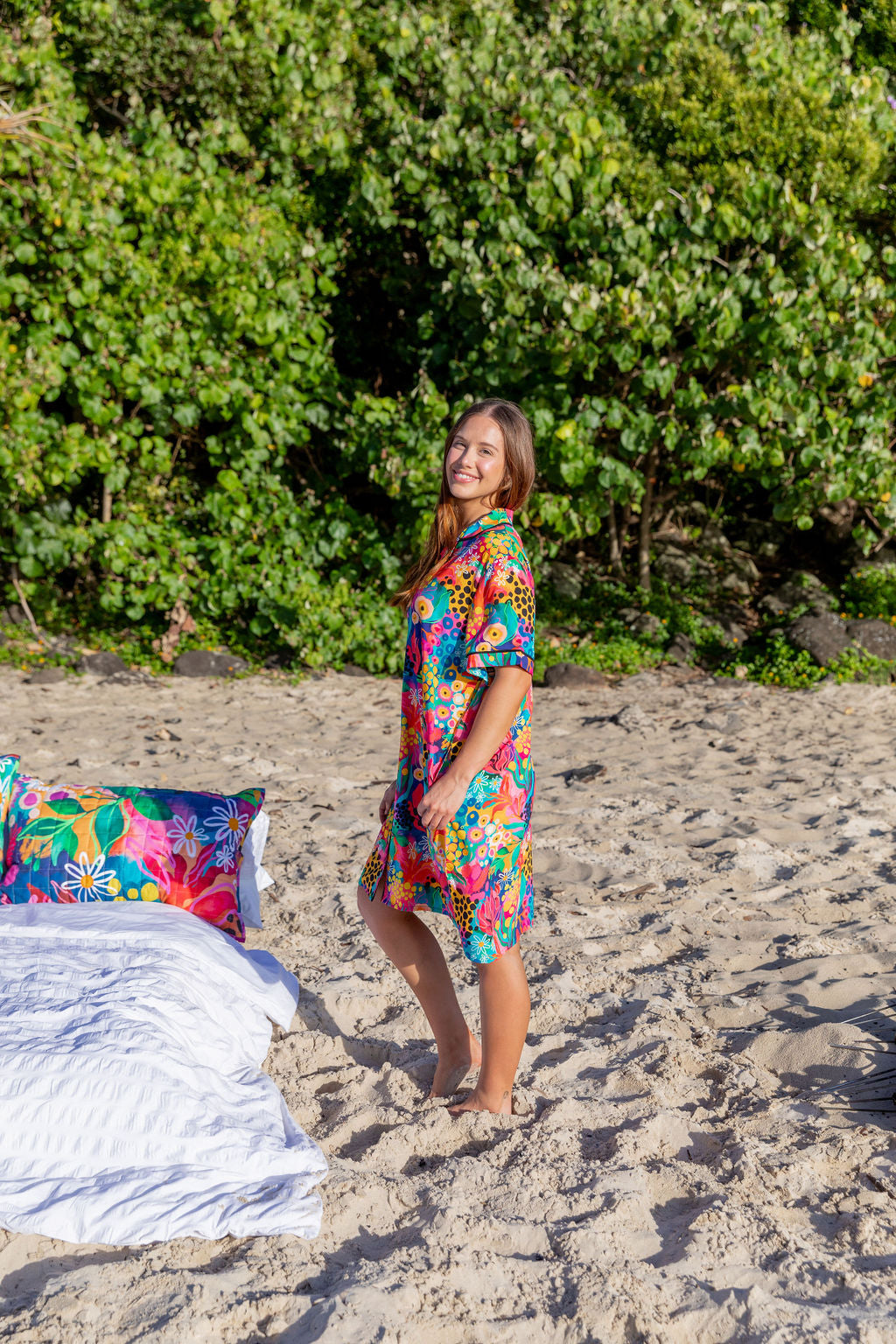 Kasey Rainbow Matilda Sundown Nightie - Soft & Comfortable Sleepwear for Women - Perfect for Relaxing at Home or Cozy Evenings