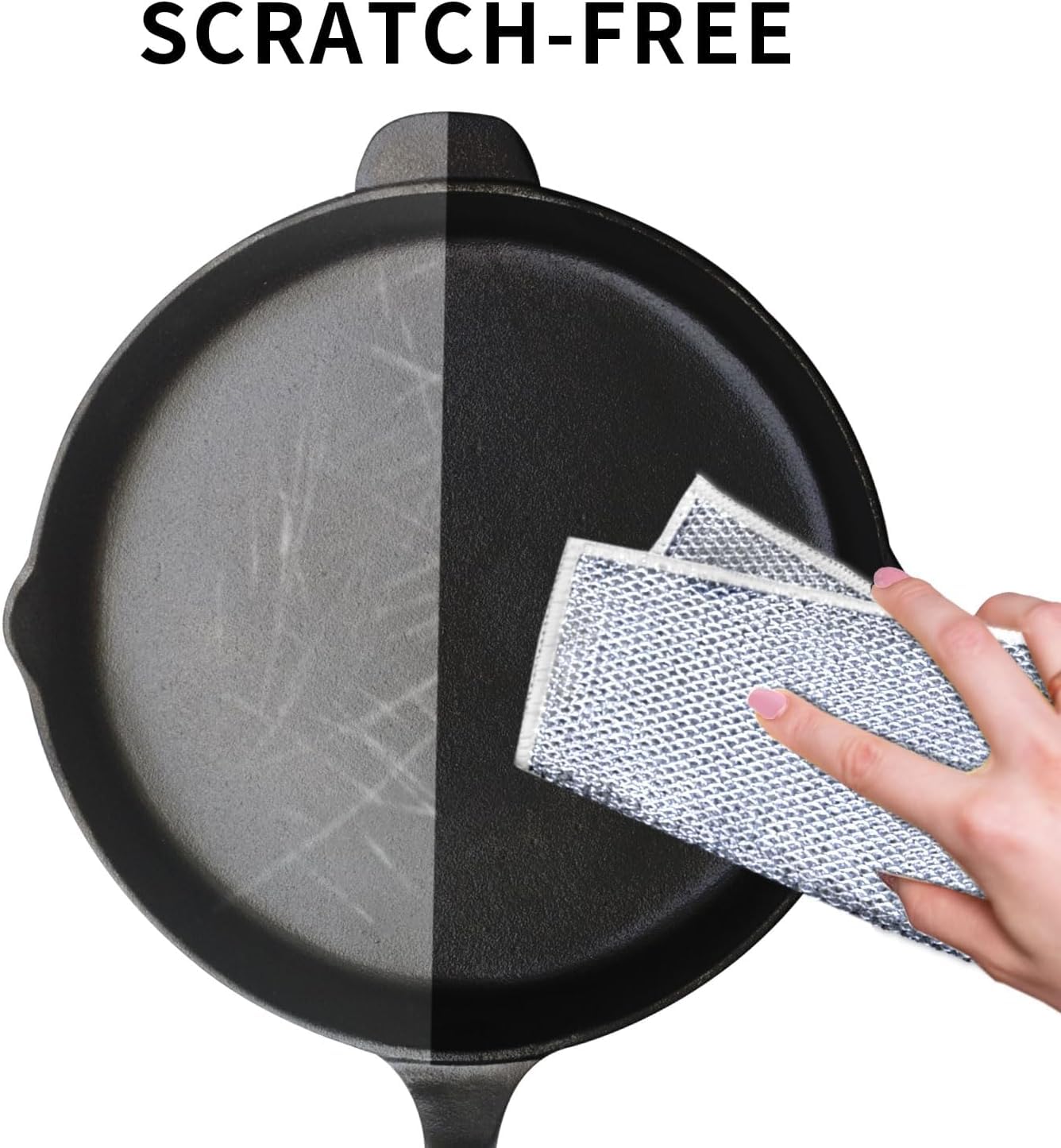 2-Pack Double Layer Wire Dishwashing Rags - Non-Scratch Cleaning Cloths for Wet & Dry Use | Multipurpose Kitchen Scrubber for Dishes, Sinks, Countertops & Stovetops | Perfect for Everyday Cleaning & Tough Stains