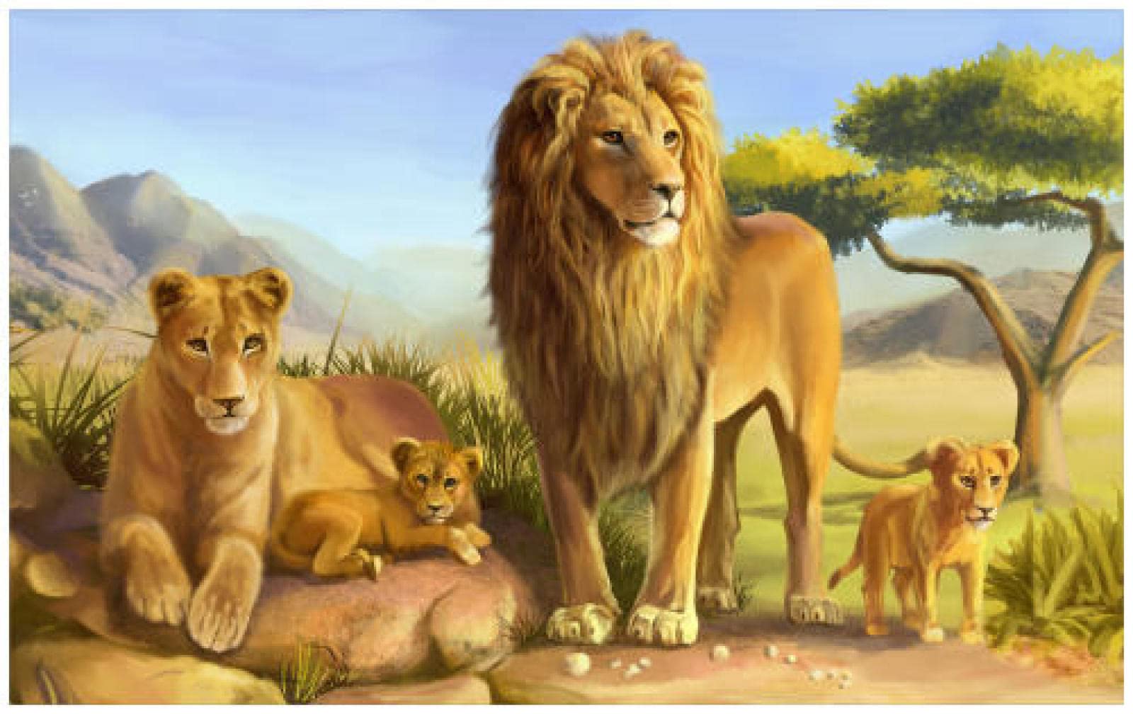 1000 Piece Jigsaw Puzzle for Adults - Handmade Art Deco Wooden Puzzle with Prairie Lion Cartoon Design - Perfect for Family Game Night, Stress Relief & Home Decor