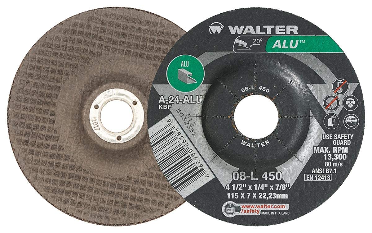 Walter 08L600 6-Inch Aluminum Grinding and Cutting Wheel - Pack of 25, A-24-ALU Grit Abrasive Wheels for Die Grinders - Perfect for Metal Fabrication, Welding & DIY Projects