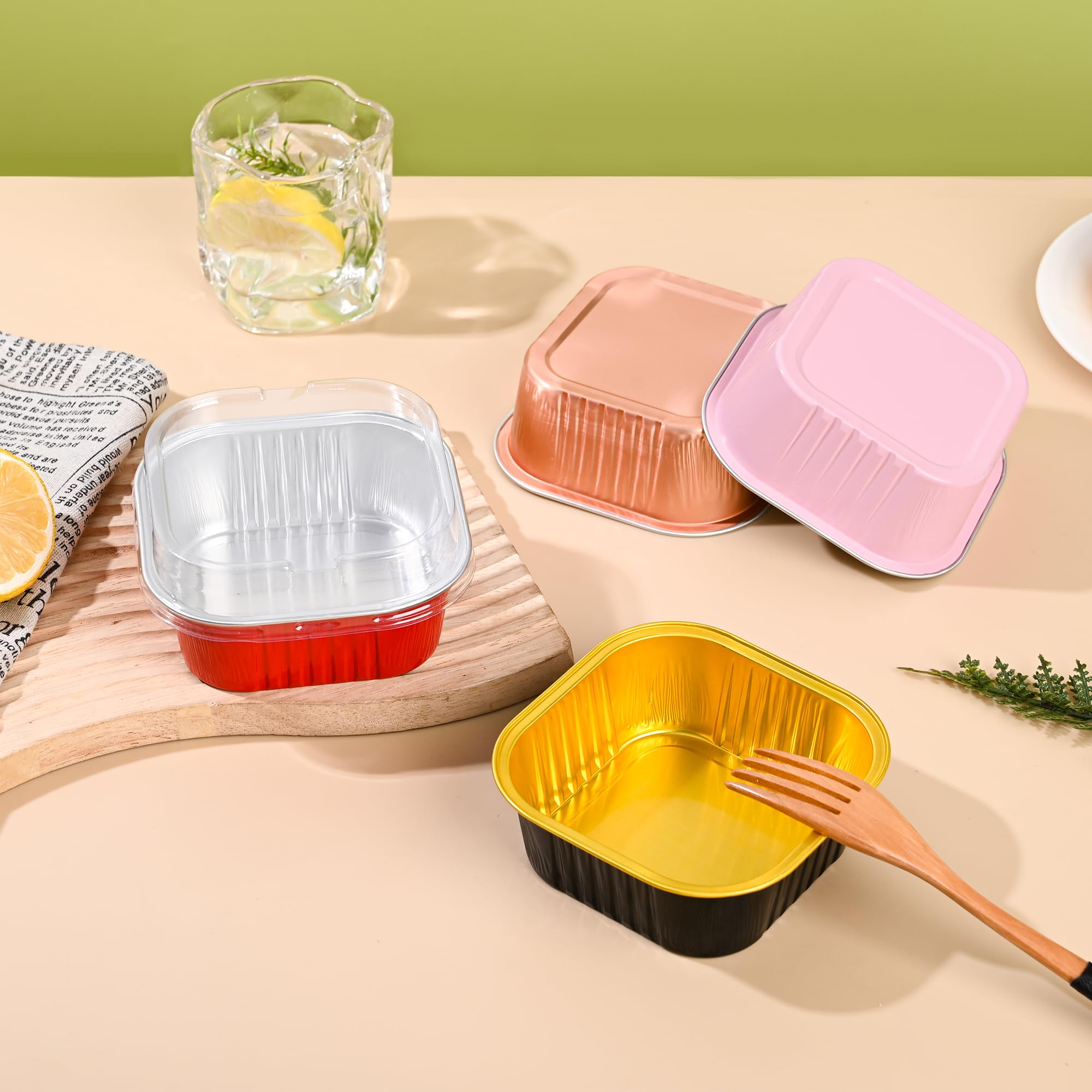 10oz Mini Cake Pans With Lids (40 Pack) - 4