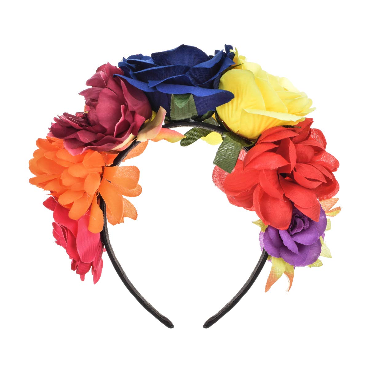Vividsun Rose Flower Crown for Day of The Dead - Floral Headpiece for Women, Halloween Costume Accessory, Festival Party, Boho Wedding, Photo Shoot Props