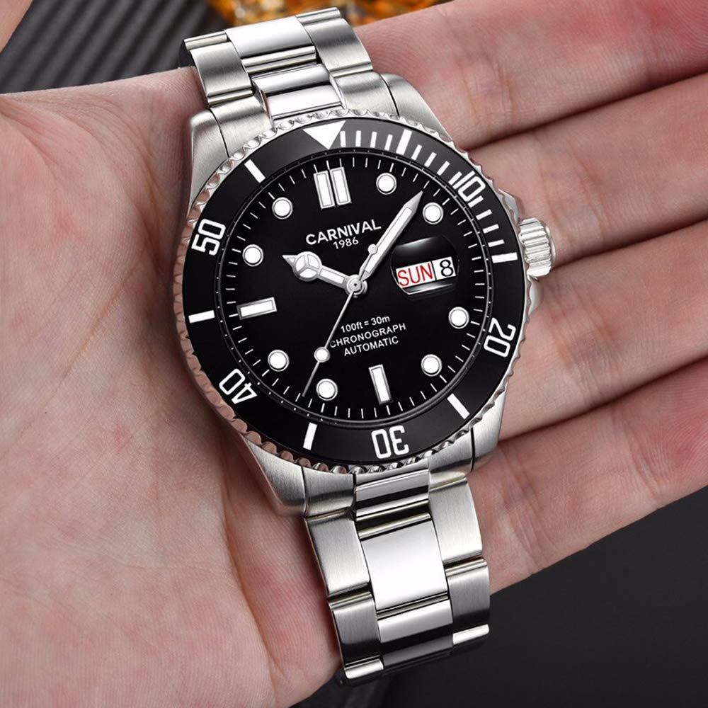 Waterproof Automatic Men's Watches with Luminous Hands - Self-Winding Mechanical Watch for Business, Casual & Outdoor Activities