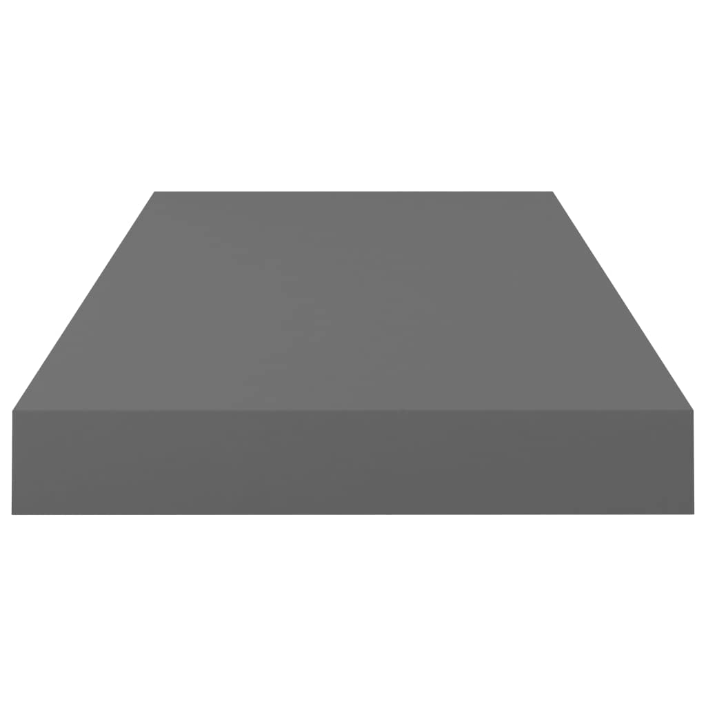 4-Pack Floating Wall Shelves - Easy to Assemble, High Gloss Gray MDF (19.7