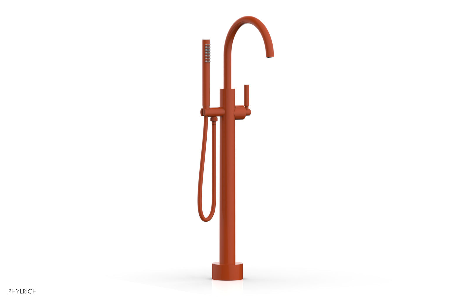 BASIC Low Floor Mount Tub Filler with Lever Handle & Hand Shower - D130 44 03 - Perfect for Modern Bathroom Renovations and Spa-Like Showers