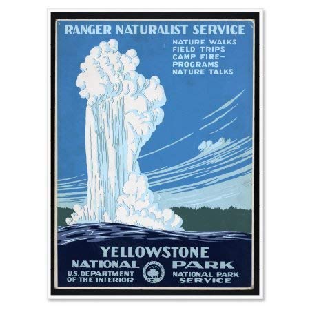 Yellowstone Vintage Old Faithful Vinyl Sticker - Waterproof Decal for Cars, Phones, Helmets & Bumpers - Perfect for Outdoor Enthusiasts & National Park Lovers