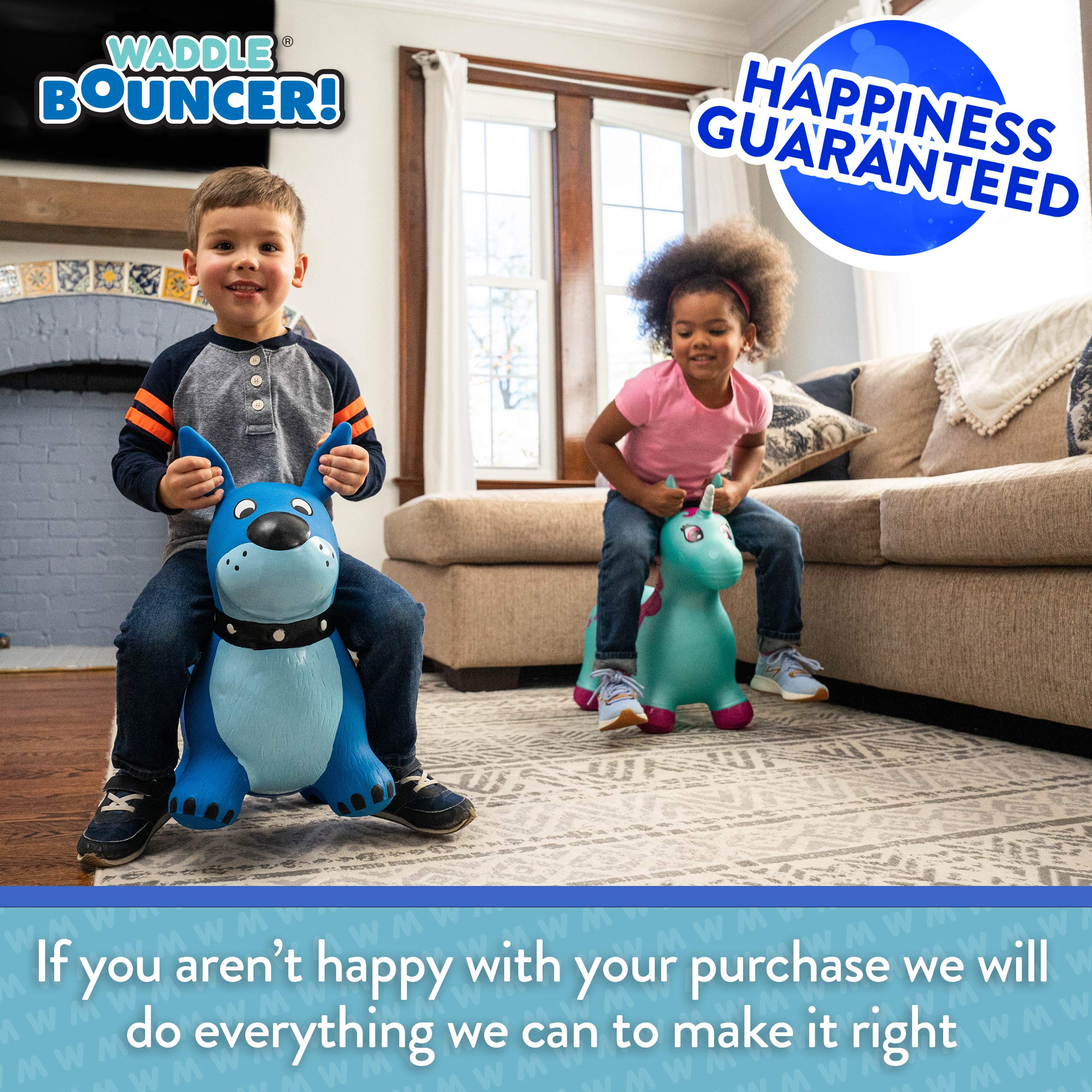 Inflatable Bouncy Animal Hopper - Fun Hopping Ride-On Toy for Kids Ages 2+ | Indoor & Outdoor Play | Includes Air Pump | Perfect for Birthday Gifts, Backyard Fun & Preschool Activities