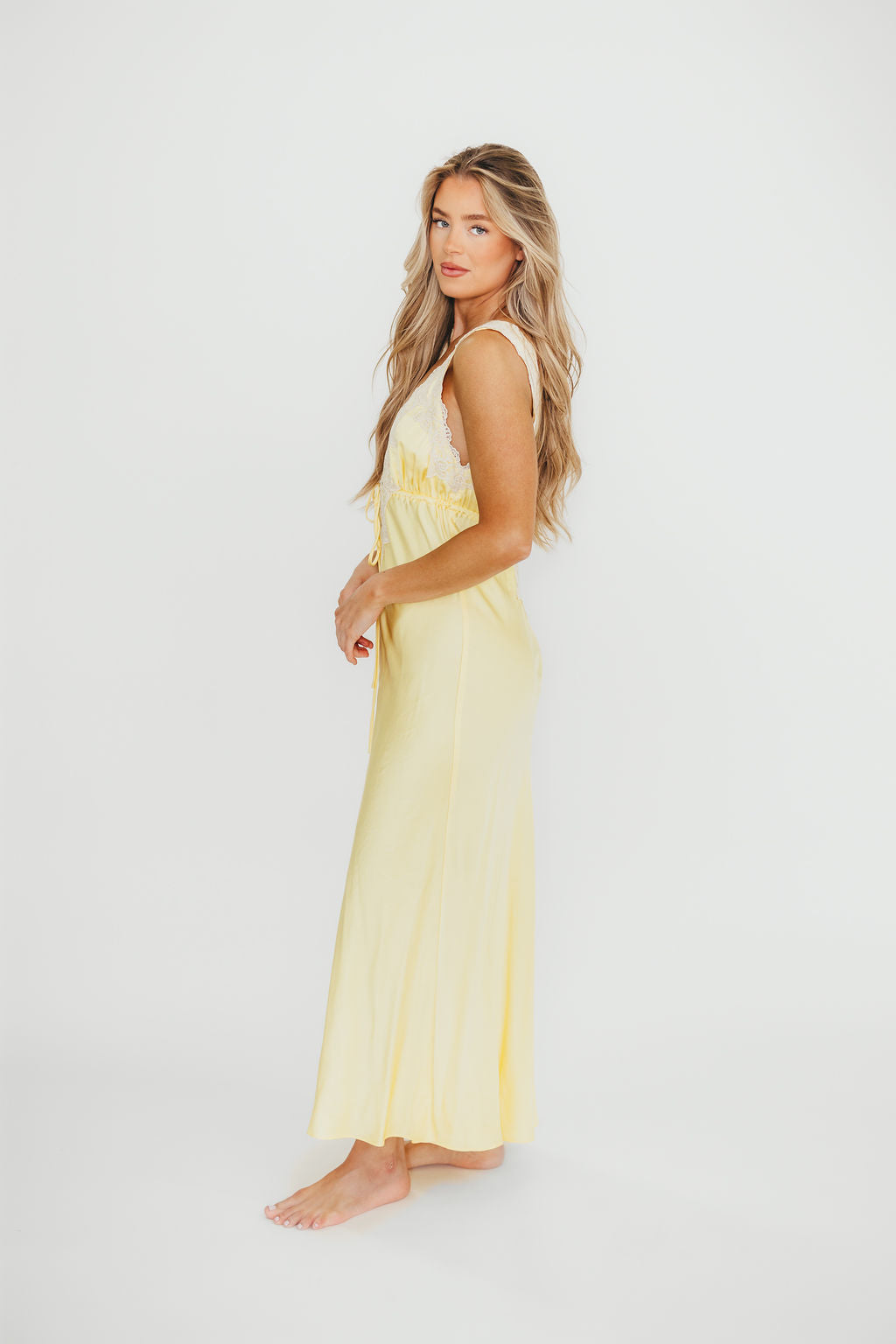 Seraphina Floral Print Maxi Dress - Elegant Banana Yellow Summer Dress for Women | Perfect for Beach Vacations, Weddings & Casual Outings