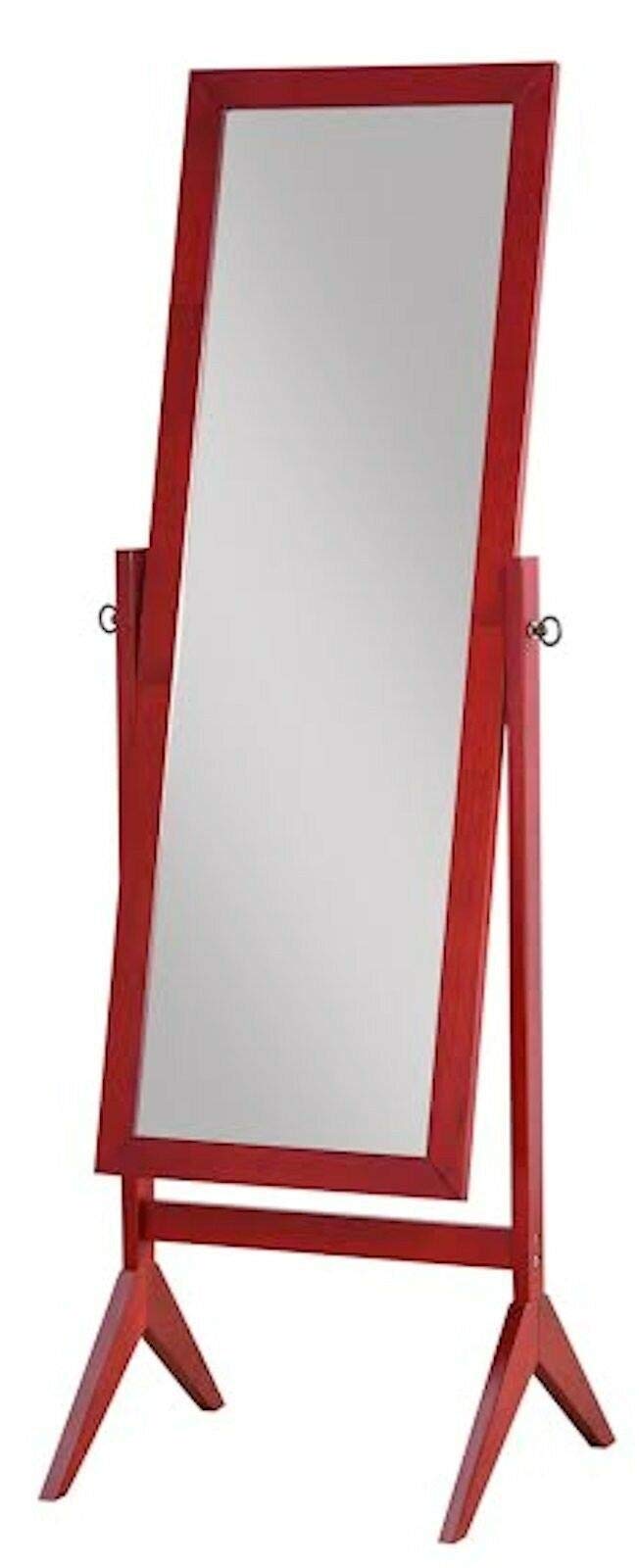 GXP Wood Rectangular Floor Mirror - 36x60 Inches Full Length Free Standing Mirror with Cherry Finish for Bedroom, Living Room & Dressing Room Decor
