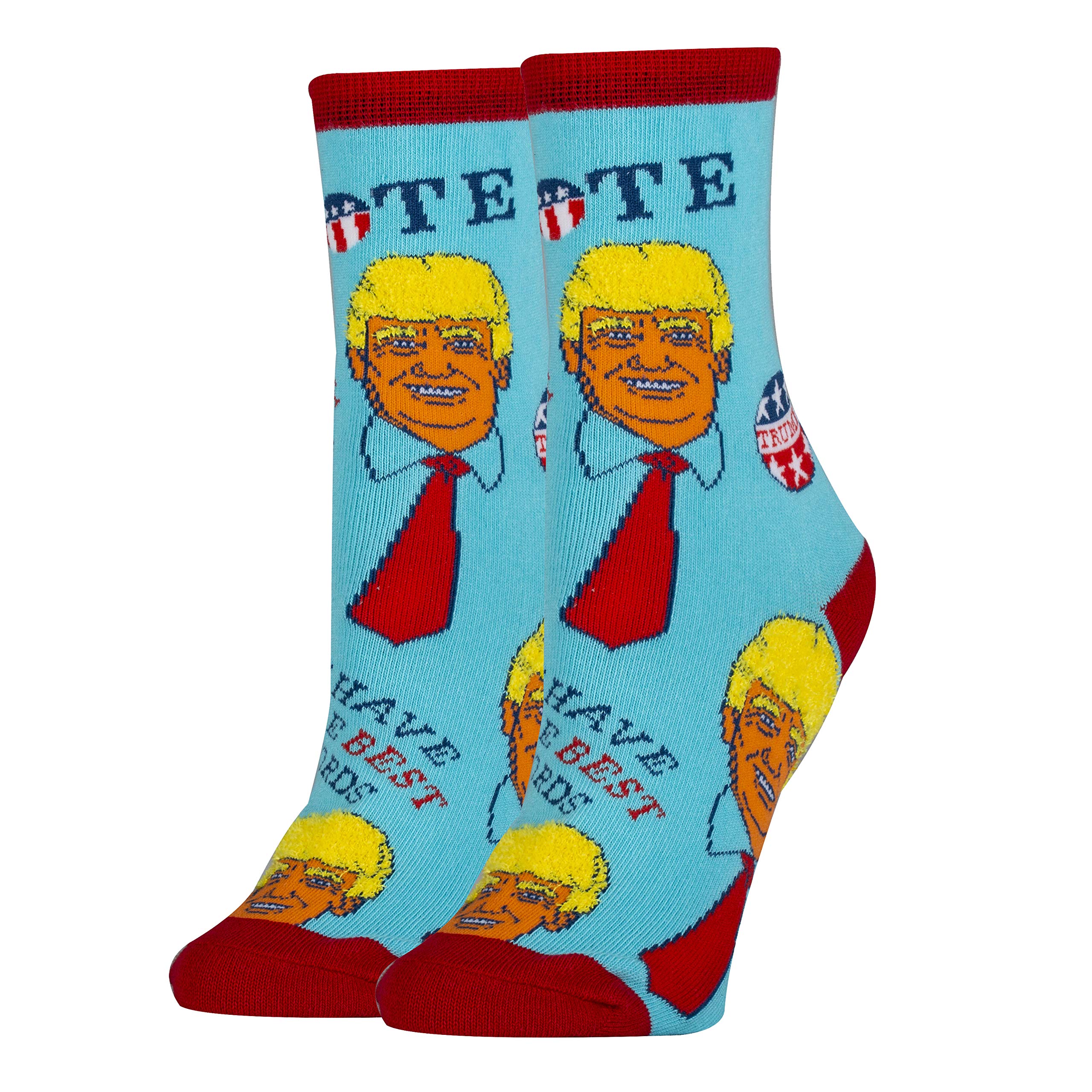 ooohyeah Women's Funny Political-Themed Crew Socks - Novelty Crazy Dress Socks Gift for Women (Fits Shoe Size 5-10) - Perfect for Office Gags, Costume Parties & Political Events