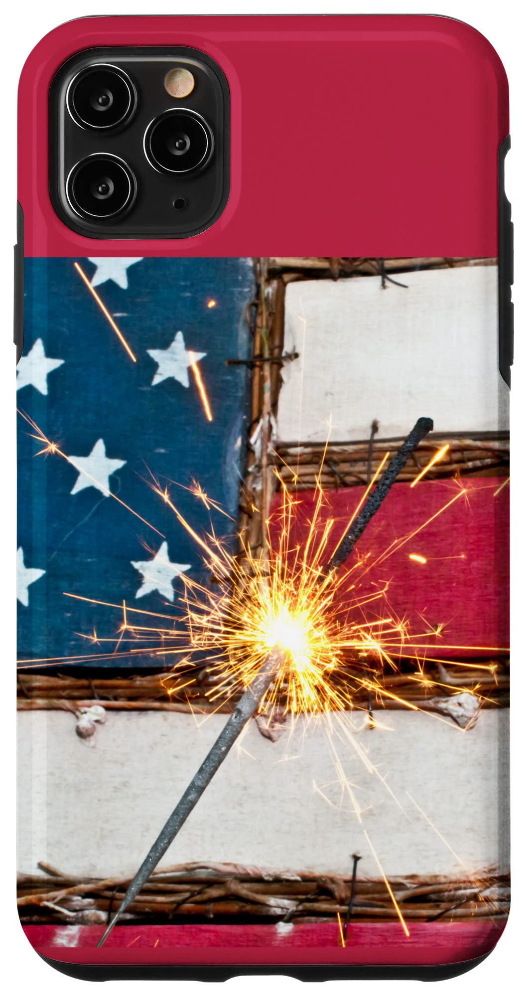 iPhone 11 Pro Max Case with 4th of July Fireworks & American Flag Design - Patriotic Phone Cover for Independence Day Celebrations, Parties & Summer Festivals