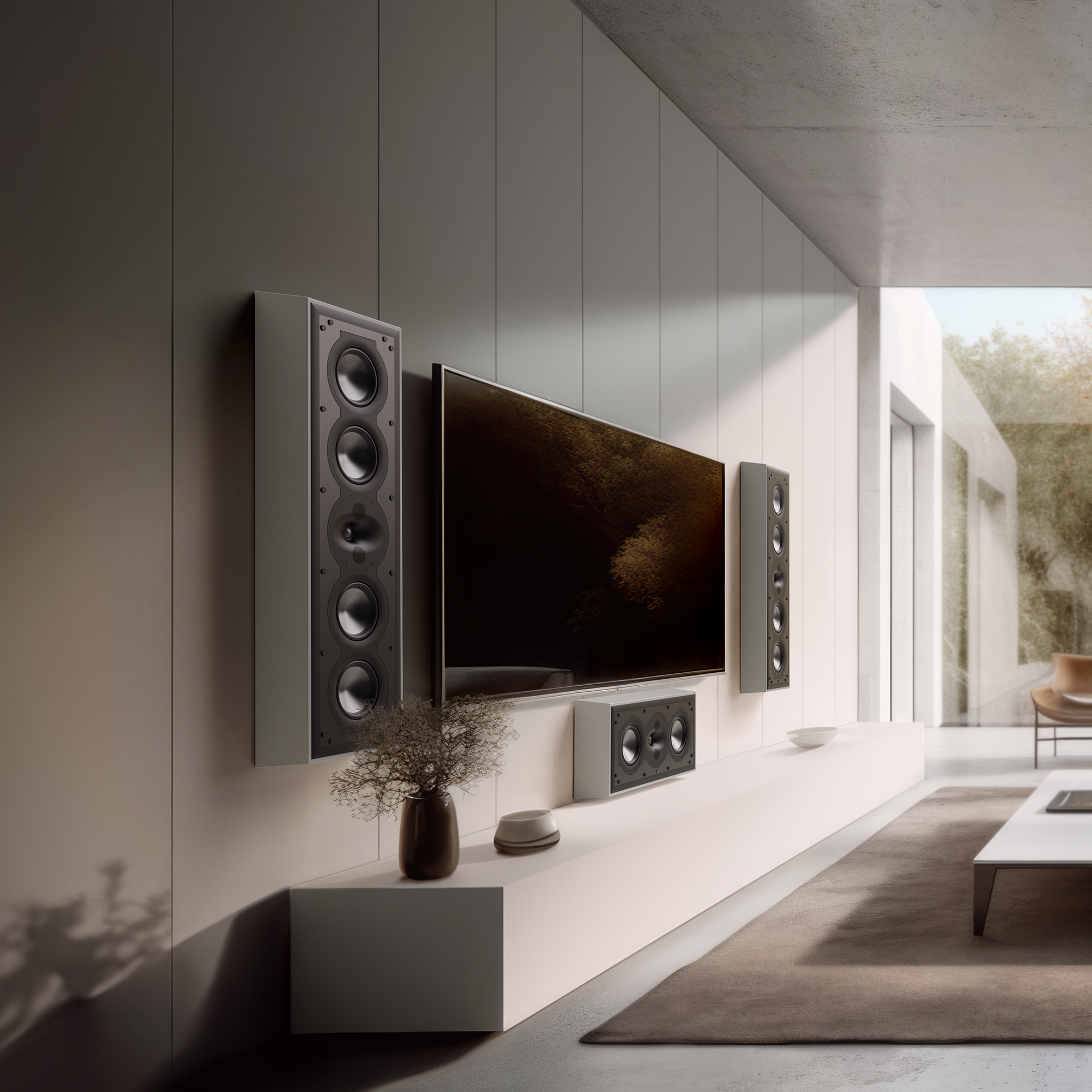 PERLISTEN On-Wall Speaker Frame Kits - Premium Home Theater & Audio Wall Mounting Solution for Surround Sound Systems