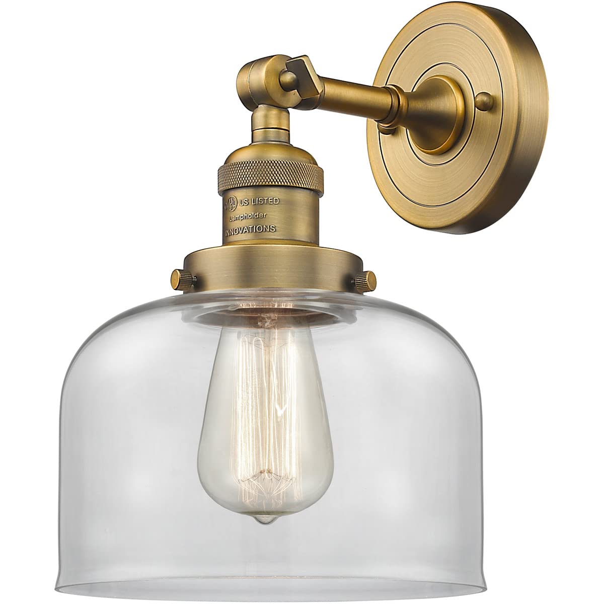 Innovations INNO203-BB-G72-LED Brass LED Wall Sconce Light Fixture - Modern Dimmable Lighting for Bedroom, Hallway & Living Room Decor