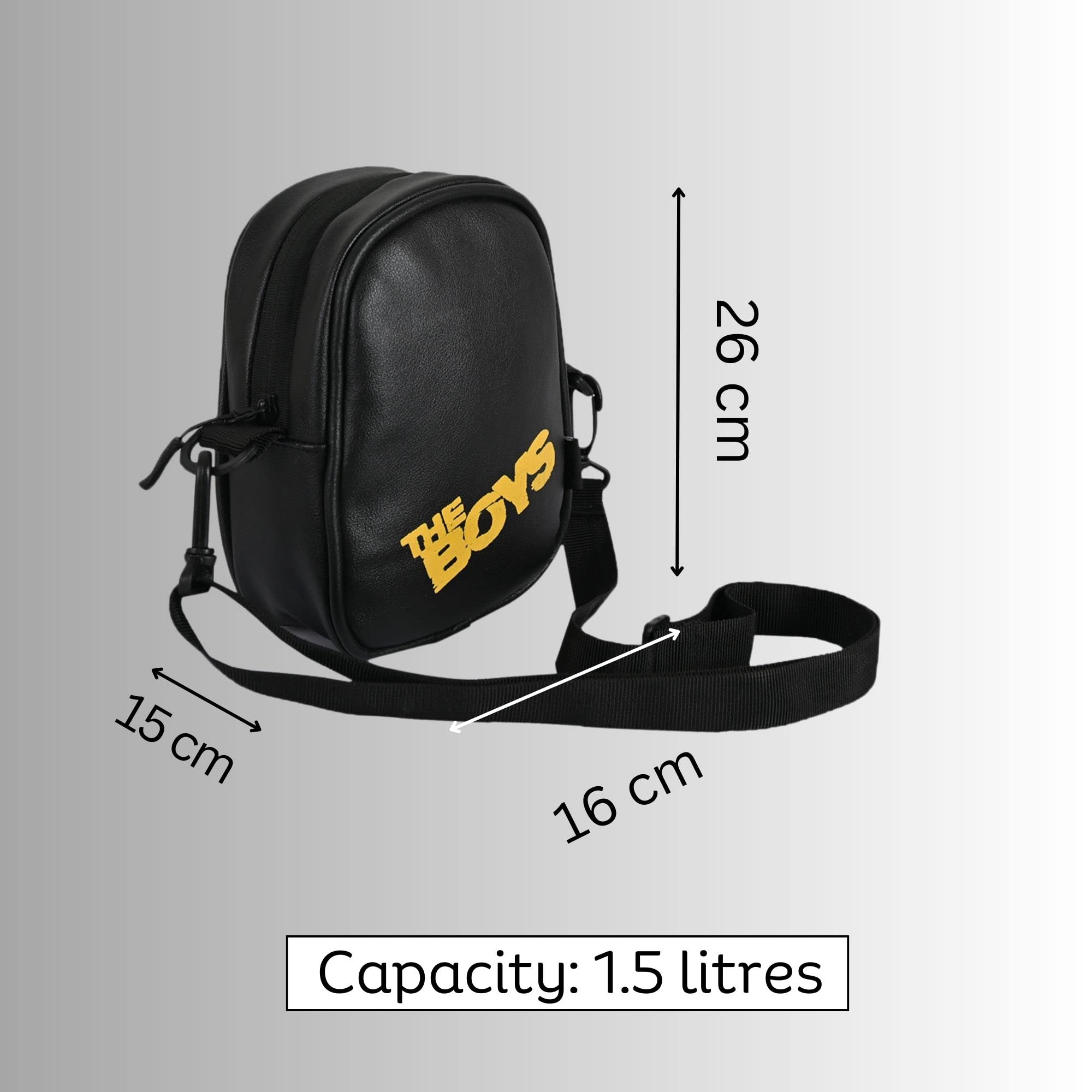 BAGSTRAPP The BOYS Print Black Unisex Sling Bag - Crossbody Messenger Pouch for Men & Women | Perfect for Travel, Gym & Everyday Use