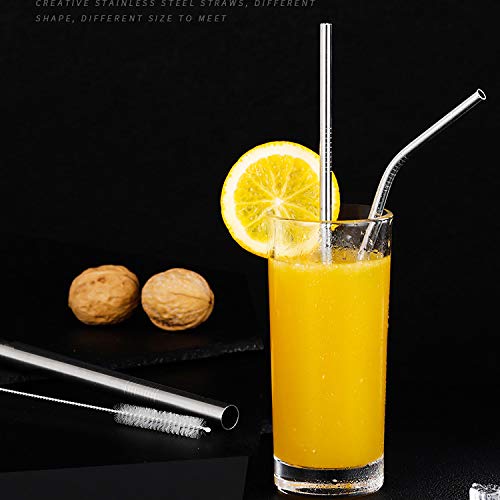50 Pack Stainless Steel Metal Straws - 10.5