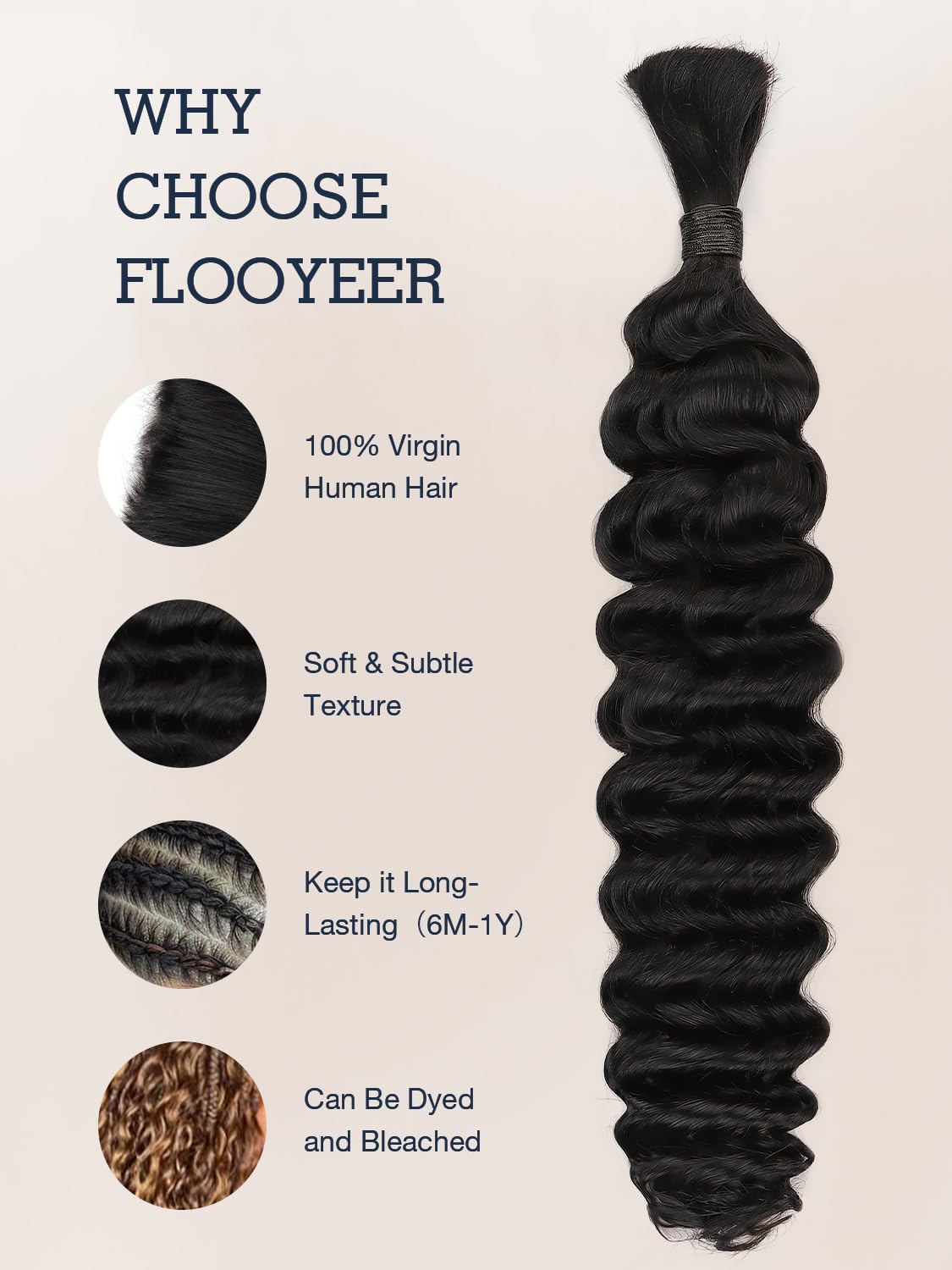 Clip in Hair Extensions Straight 14 Inch & Human Braiding Hair Deep Wave 16 Inch 50g & 100g – Natural Look for Parties, Weddings & Everyday Styling