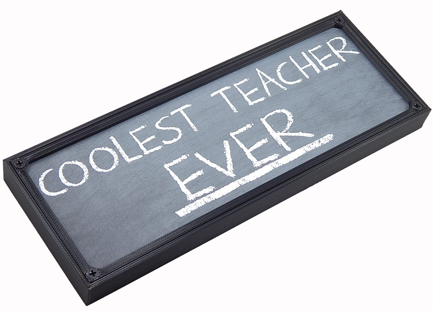 Funny Teacher Appreciation Sign - Free Standing Desktop or Wall Hanging Plaque for Classroom Decor, Teacher's Desk, Office & Home - Coolest Teacher Ever Novelty Gift