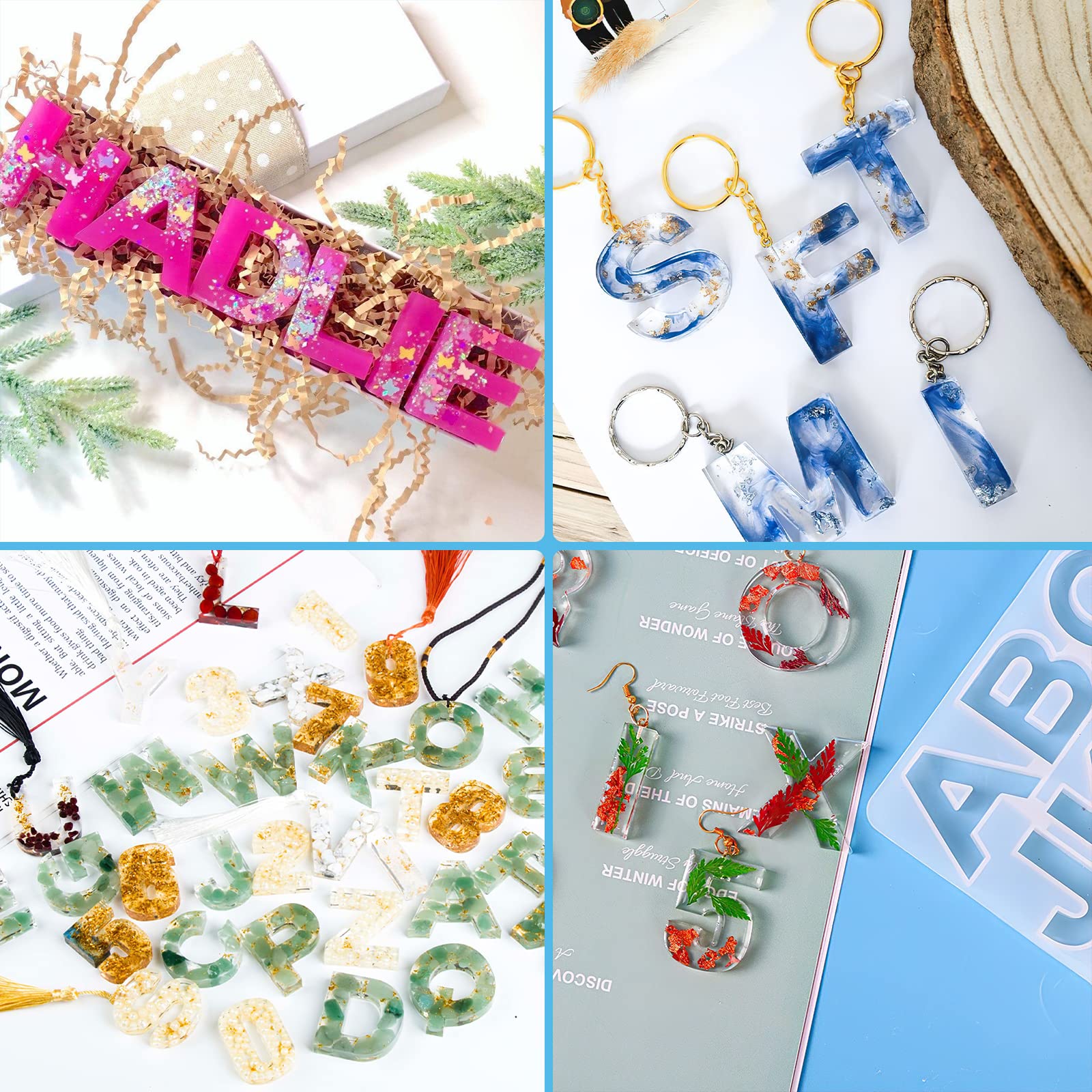 DIY Silicone Alphabet Resin Molds for Jewelry Making & Chocolate Casting - A-Z Letter Molds for Epoxy Resin Crafts, Cake Decorating & Homemade Candy - Perfect for Birthday Parties, Wedding Favors & DIY Gift Making